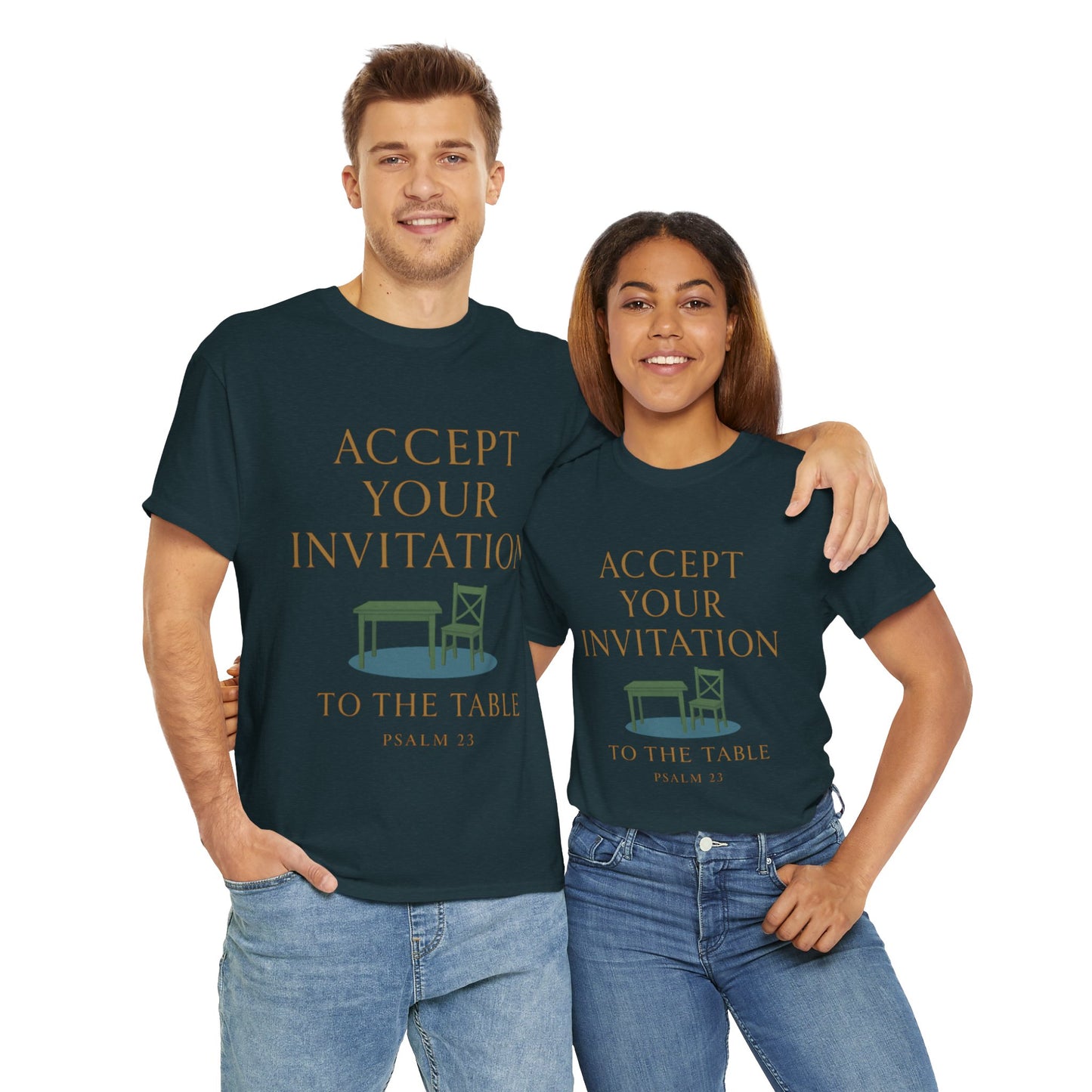 Inviting Psalm 23 Unisex Heavy Cotton Tee