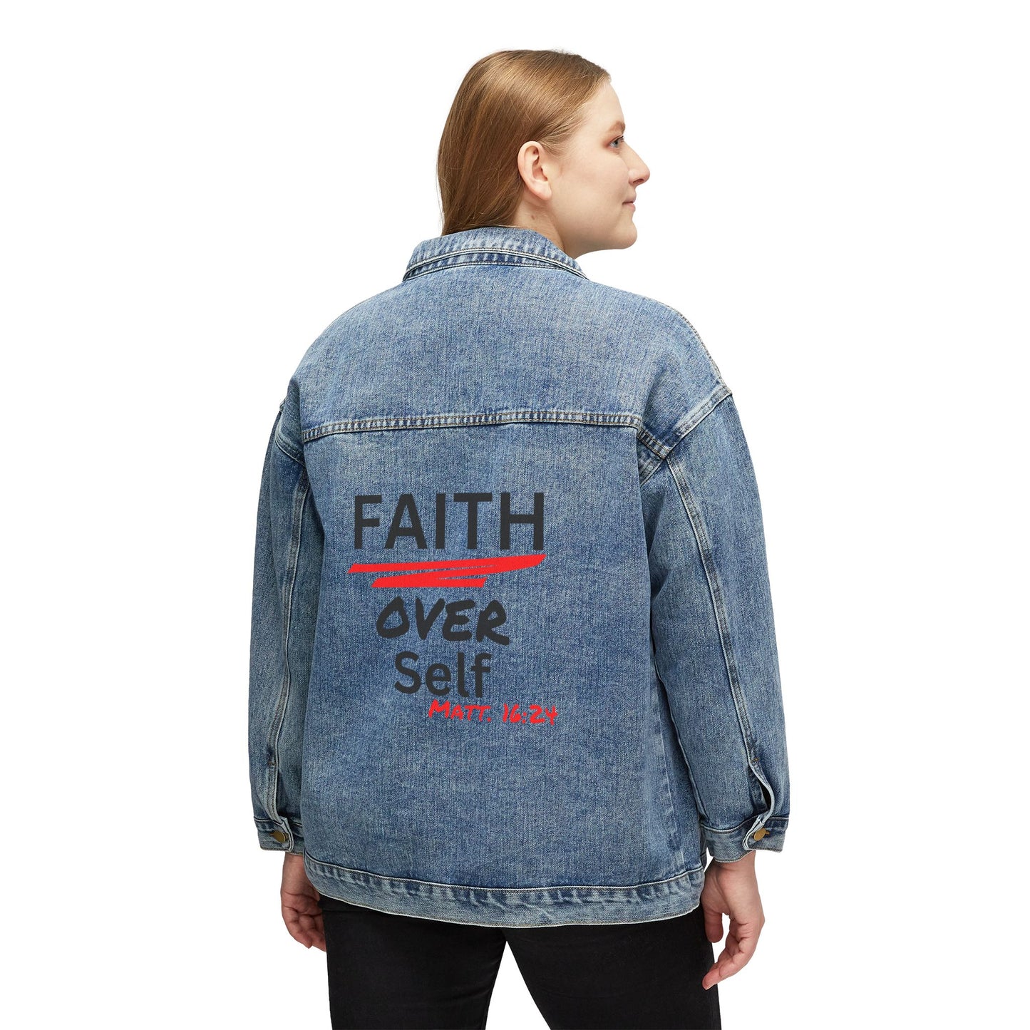 Faith Over Self Denim Jacket