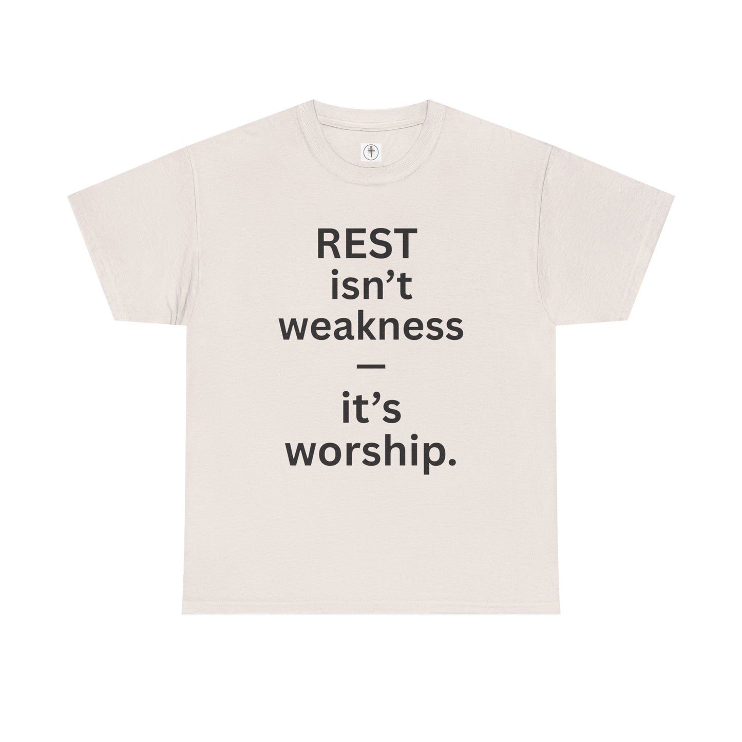 Rest Is Worship Unisex Heavy Cotton Tee, Inspirational T-Shirt, Faith-Based Apparel, Christian Gift, Casual Wear, Scripture Shirt