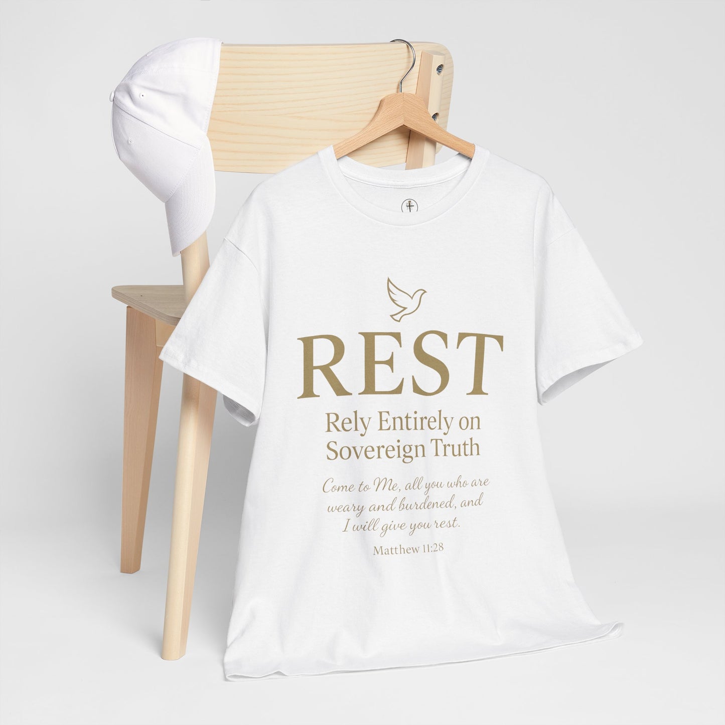 Rest Inspirational Unisex Heavy Cotton Tee, Motivational T-Shirt, Faith-Based Apparel, Christian Gift, Casual Wear, Summer Style