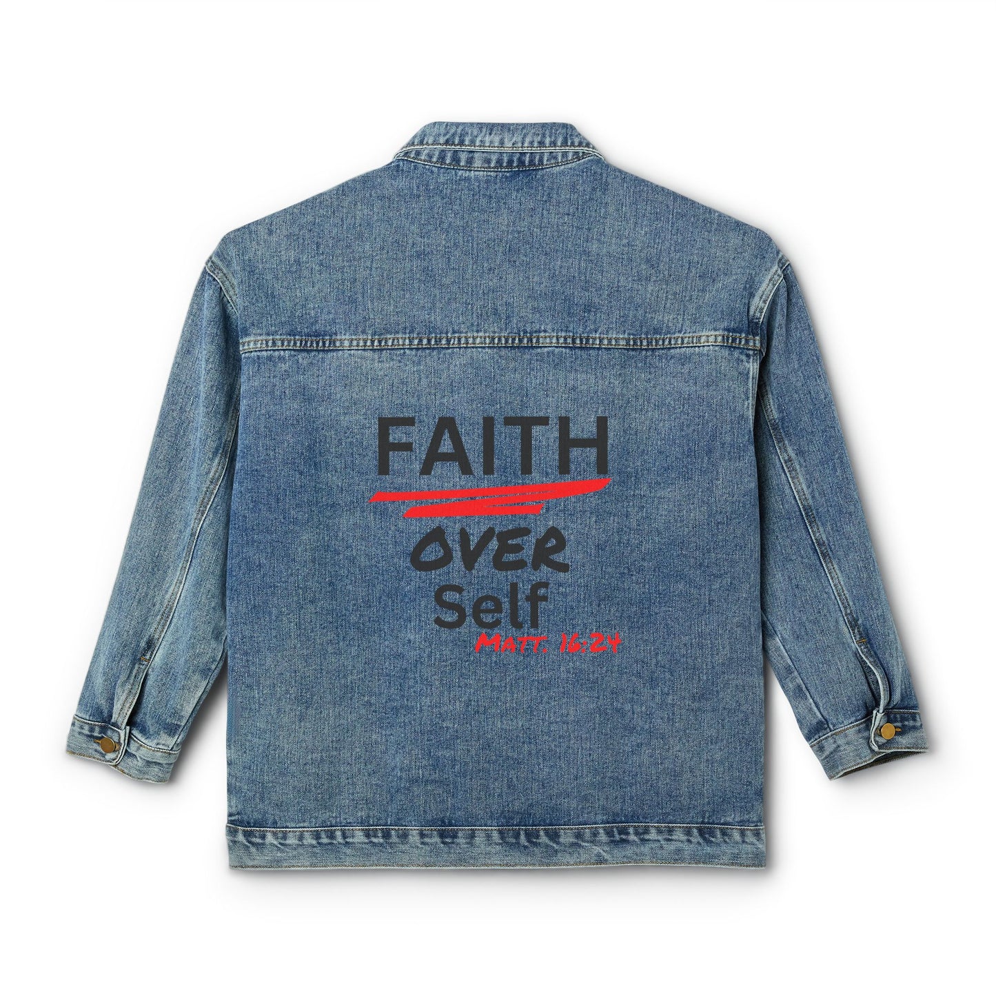 Faith Over Self Denim Jacket