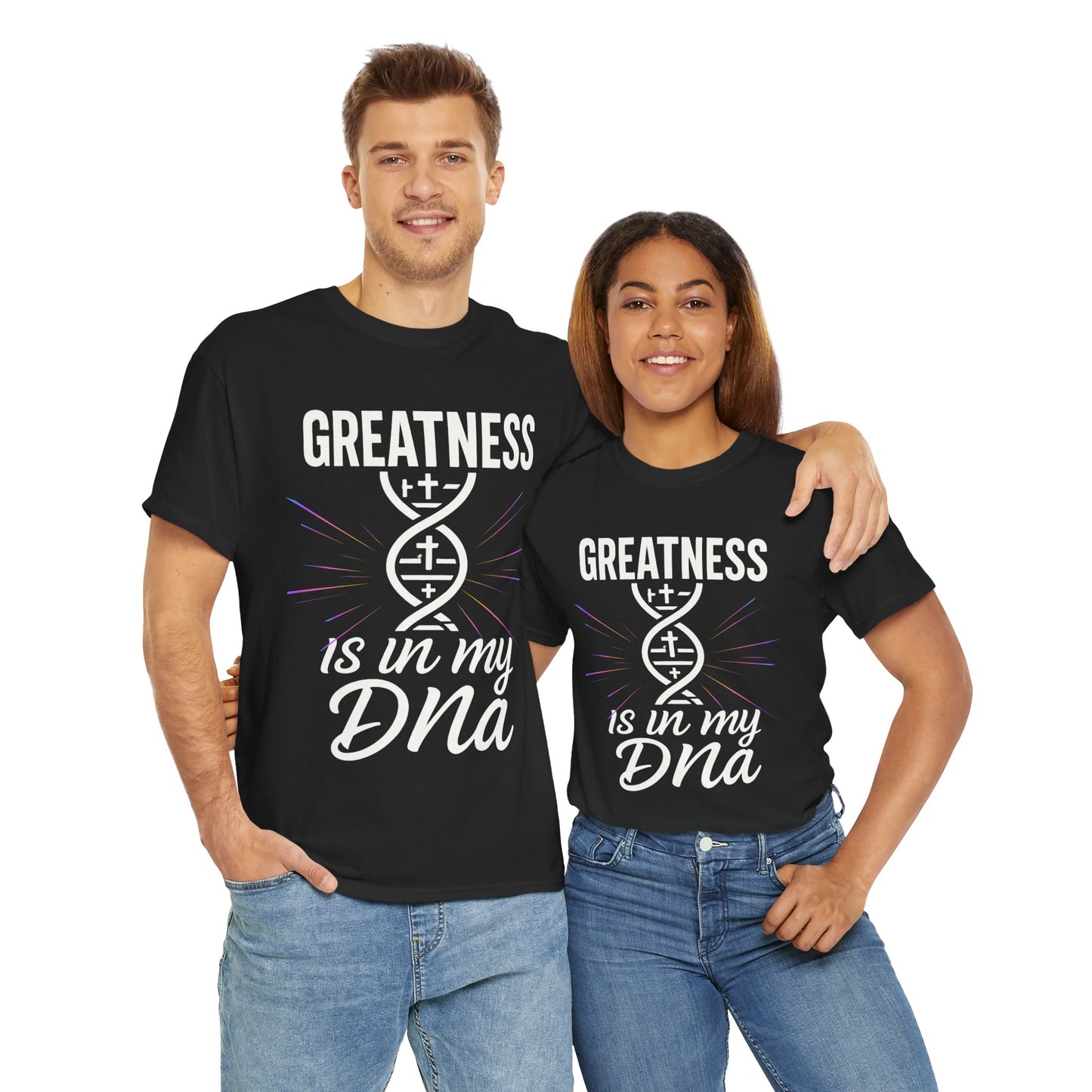 Greatness is in My DNA Unisex Heavy Cotton Tee – Faith-Inspired T-Shirt for Daily Wear