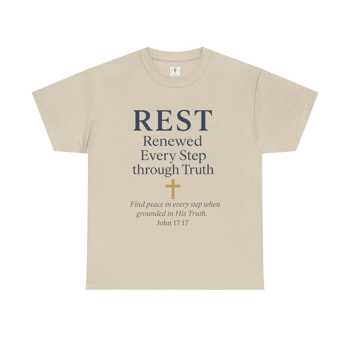 Faith-Based Comfort Tee - REST Renewed Every Step through Truth, Inspirational Gift, Relaxation Shirt, Casual Wear, Spiritual Apparel