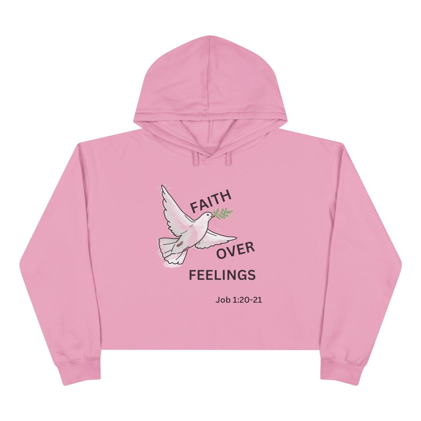 Faith Over Feelings Crop Hoodie - Inspirational Apparel for Everyday Comfort