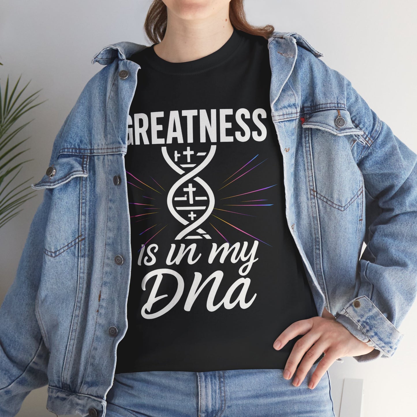 Greatness is in My DNA Unisex Heavy Cotton Tee – Faith-Inspired T-Shirt for Daily Wear