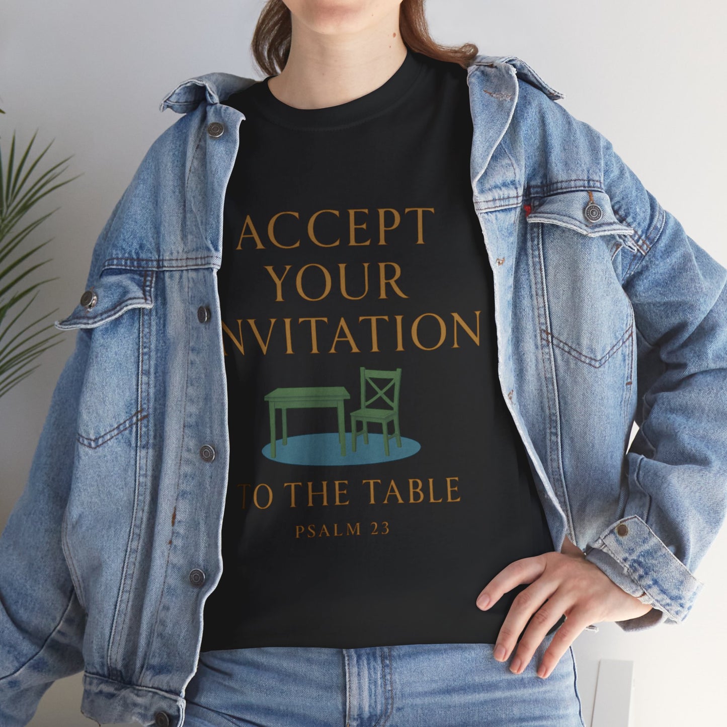 Inviting Psalm 23 Unisex Heavy Cotton Tee