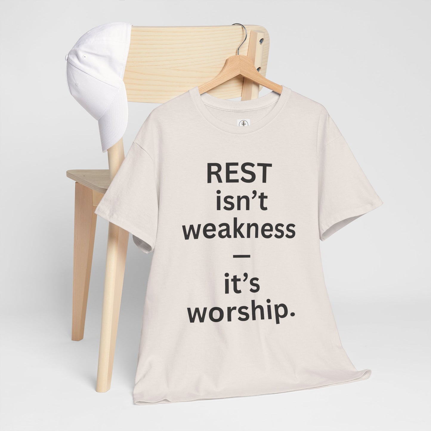 Rest Is Worship Unisex Heavy Cotton Tee, Inspirational T-Shirt, Faith-Based Apparel, Christian Gift, Casual Wear, Scripture Shirt