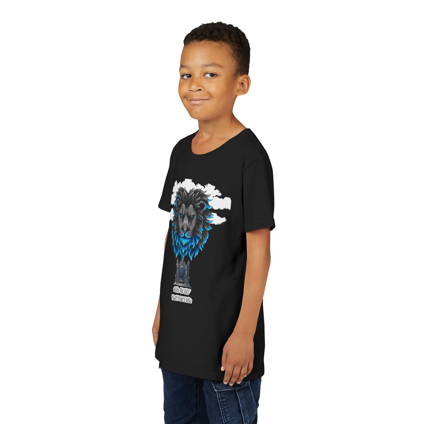 Youth Inspirational Lion Tee - Faith & Strength Design