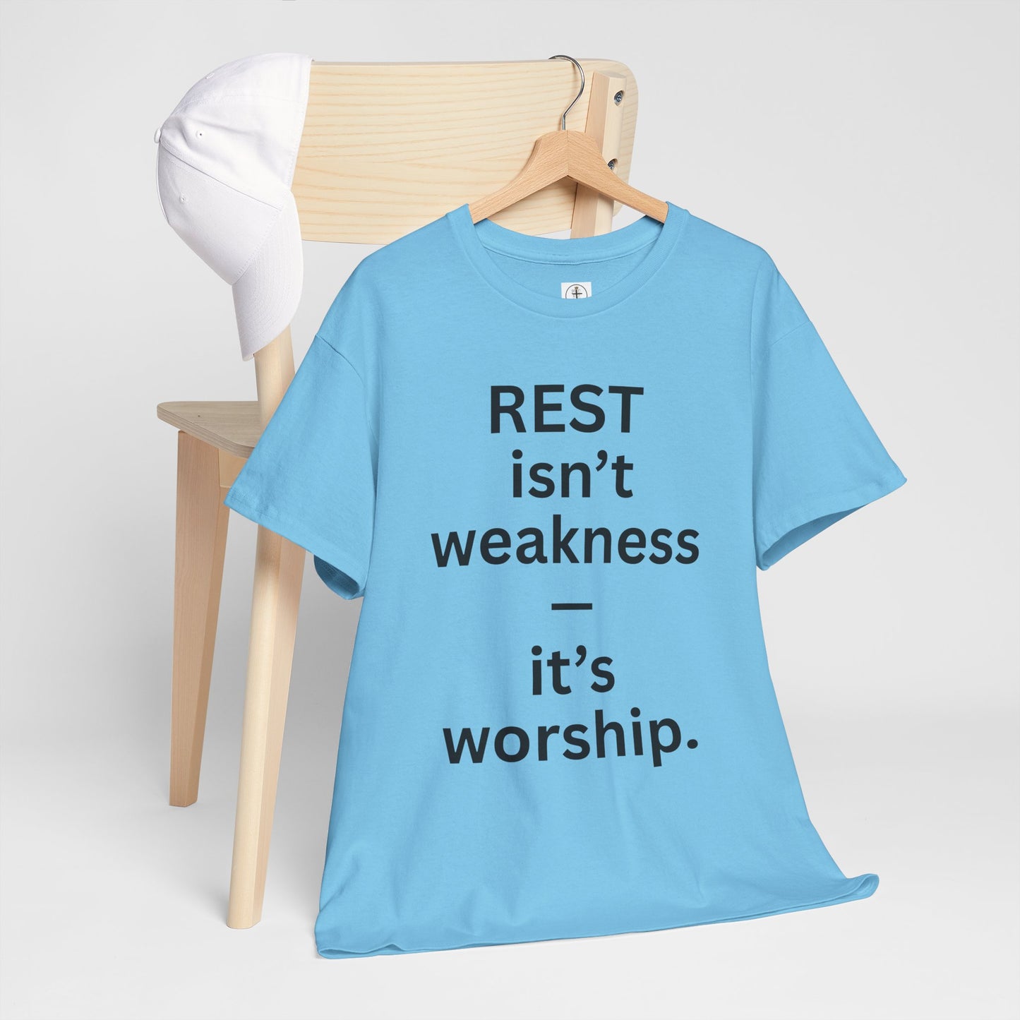 Rest Is Worship Unisex Heavy Cotton Tee, Inspirational T-Shirt, Faith-Based Apparel, Christian Gift, Casual Wear, Scripture Shirt