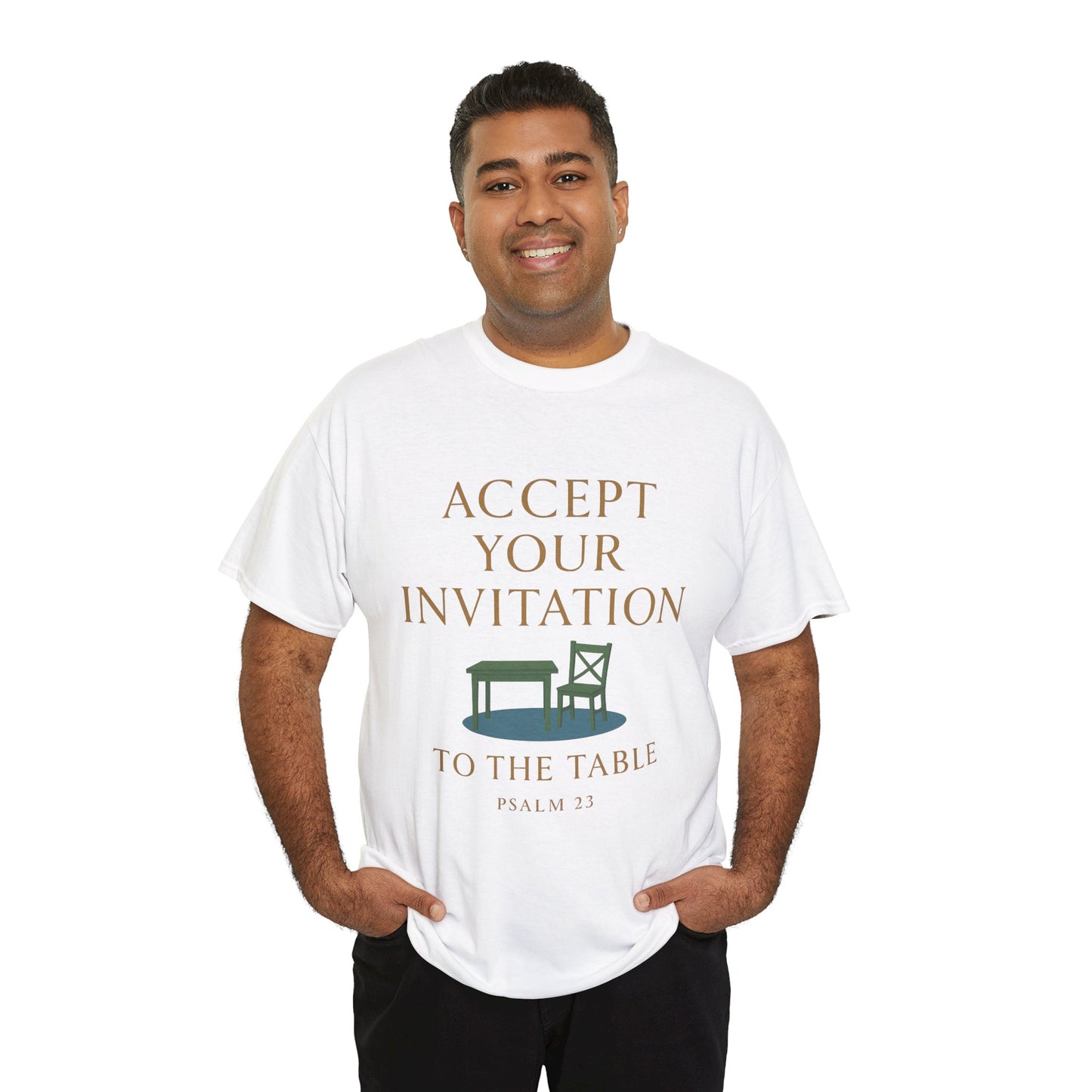 Inviting Psalm 23 Unisex Heavy Cotton Tee