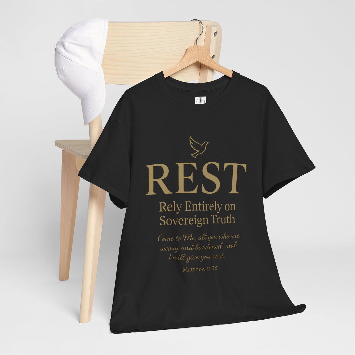 Rest Inspirational Unisex Heavy Cotton Tee, Motivational T-Shirt, Faith-Based Apparel, Christian Gift, Casual Wear, Summer Style