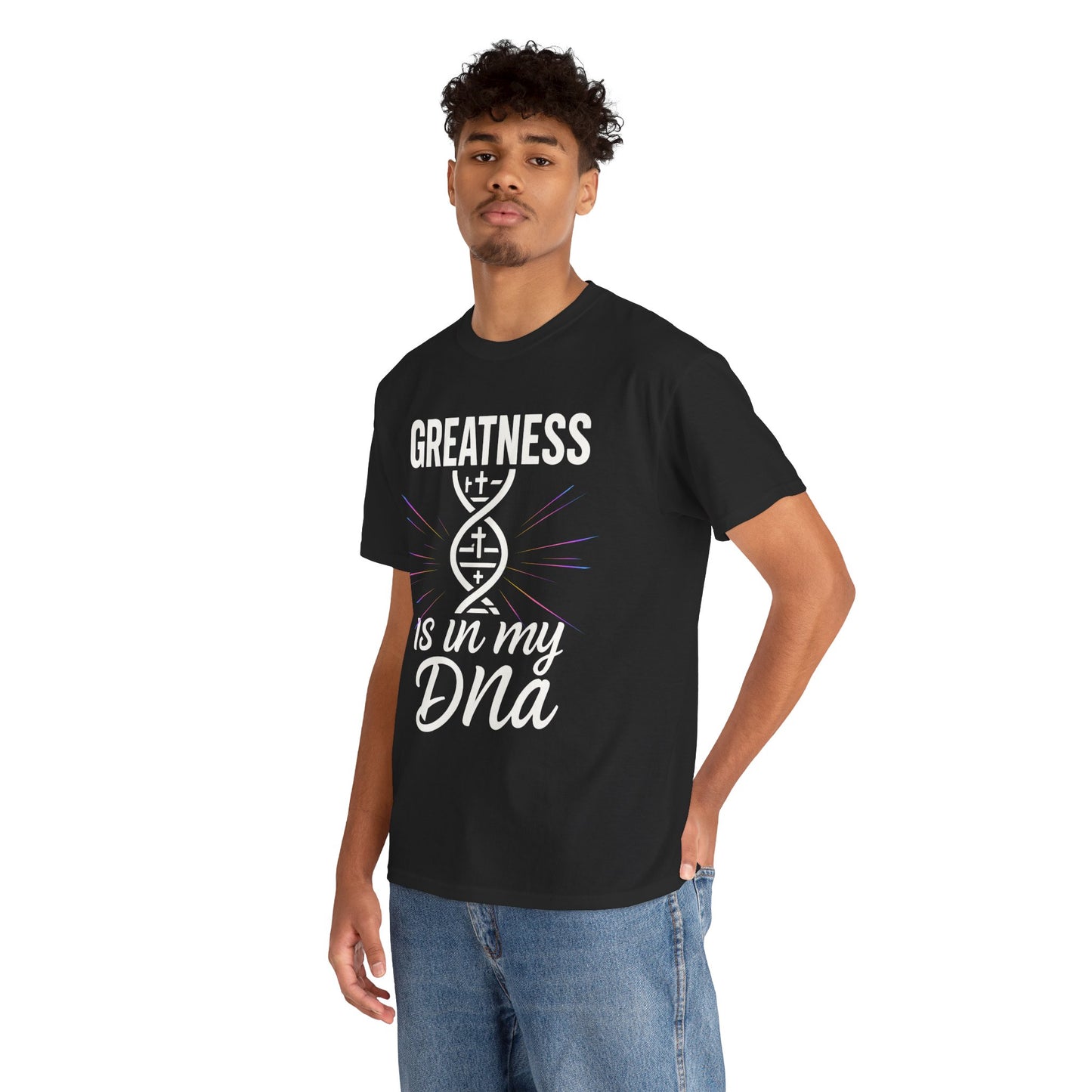 Greatness is in My DNA Unisex Heavy Cotton Tee – Faith-Inspired T-Shirt for Daily Wear