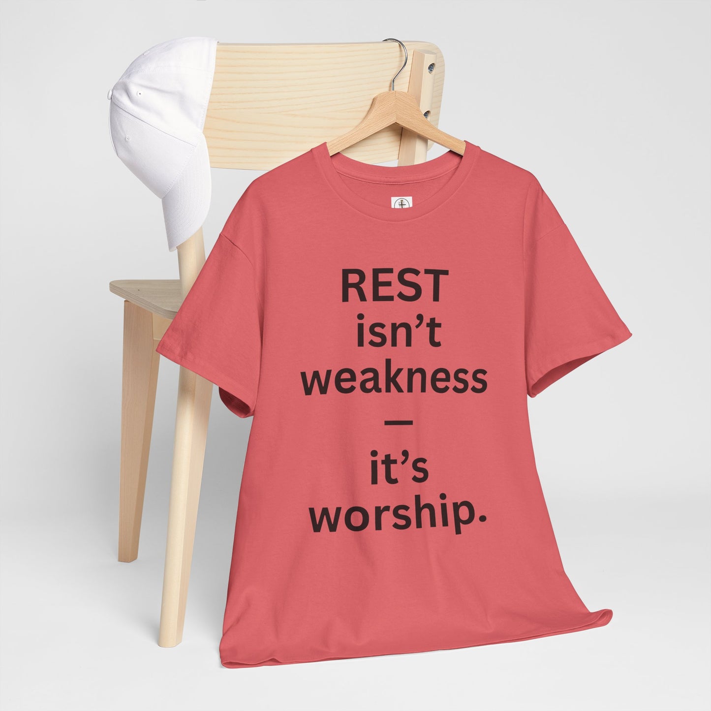Rest Is Worship Unisex Heavy Cotton Tee, Inspirational T-Shirt, Faith-Based Apparel, Christian Gift, Casual Wear, Scripture Shirt