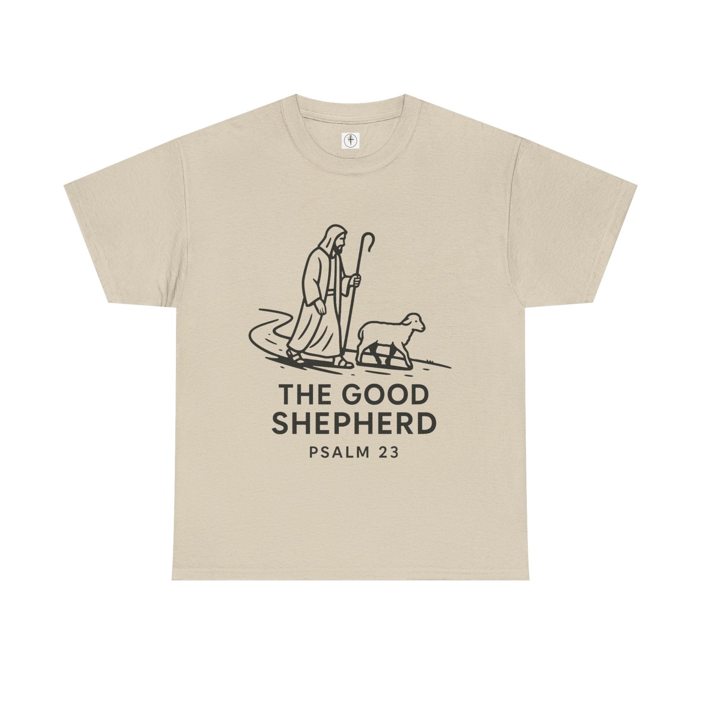 The Good Shepherd Unisex Heavy Cotton Tee - Psalm 23 Christian Graphic T-Shirt