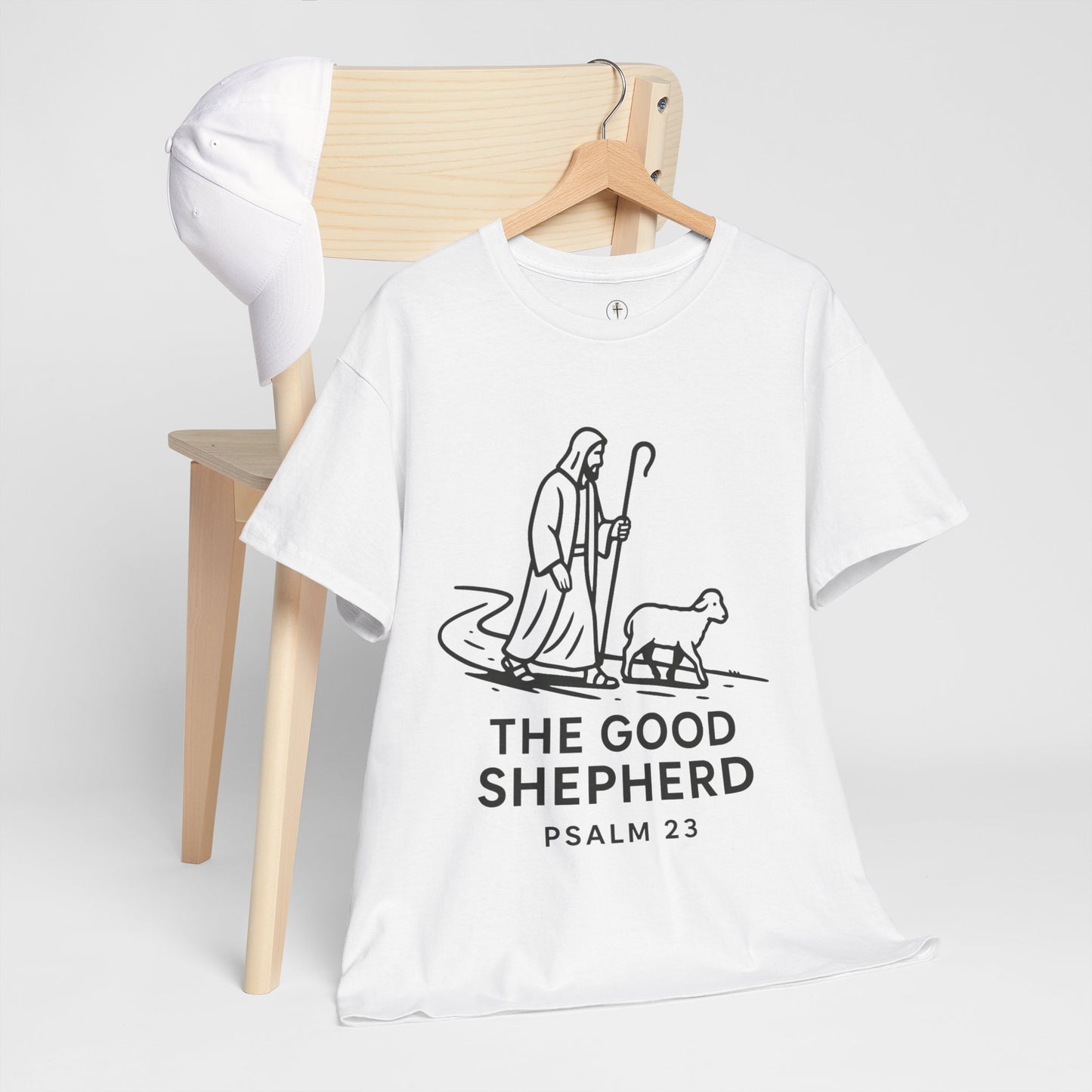 The Good Shepherd Unisex Heavy Cotton Tee - Psalm 23 Christian Graphic T-Shirt