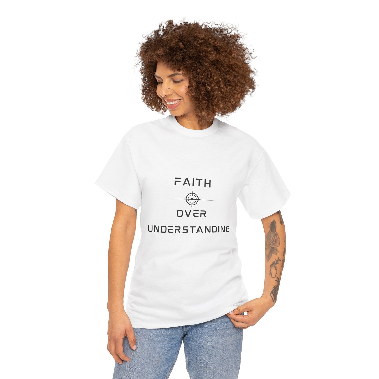 Faith Over Understanding Unisex Heavy Cotton Tee – Inspirational Christian T-Shirt
