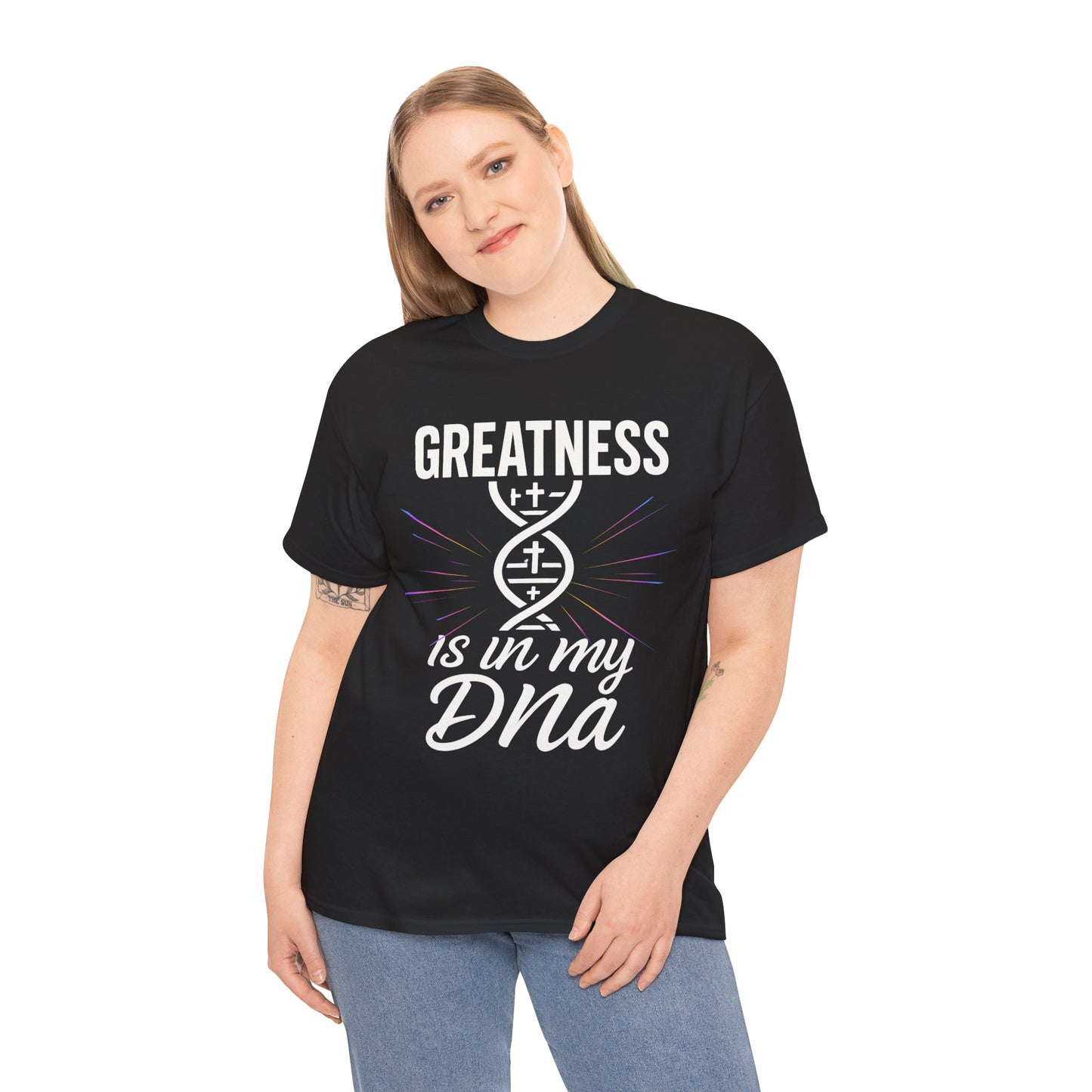 Greatness is in My DNA Unisex Heavy Cotton Tee – Faith-Inspired T-Shirt for Daily Wear