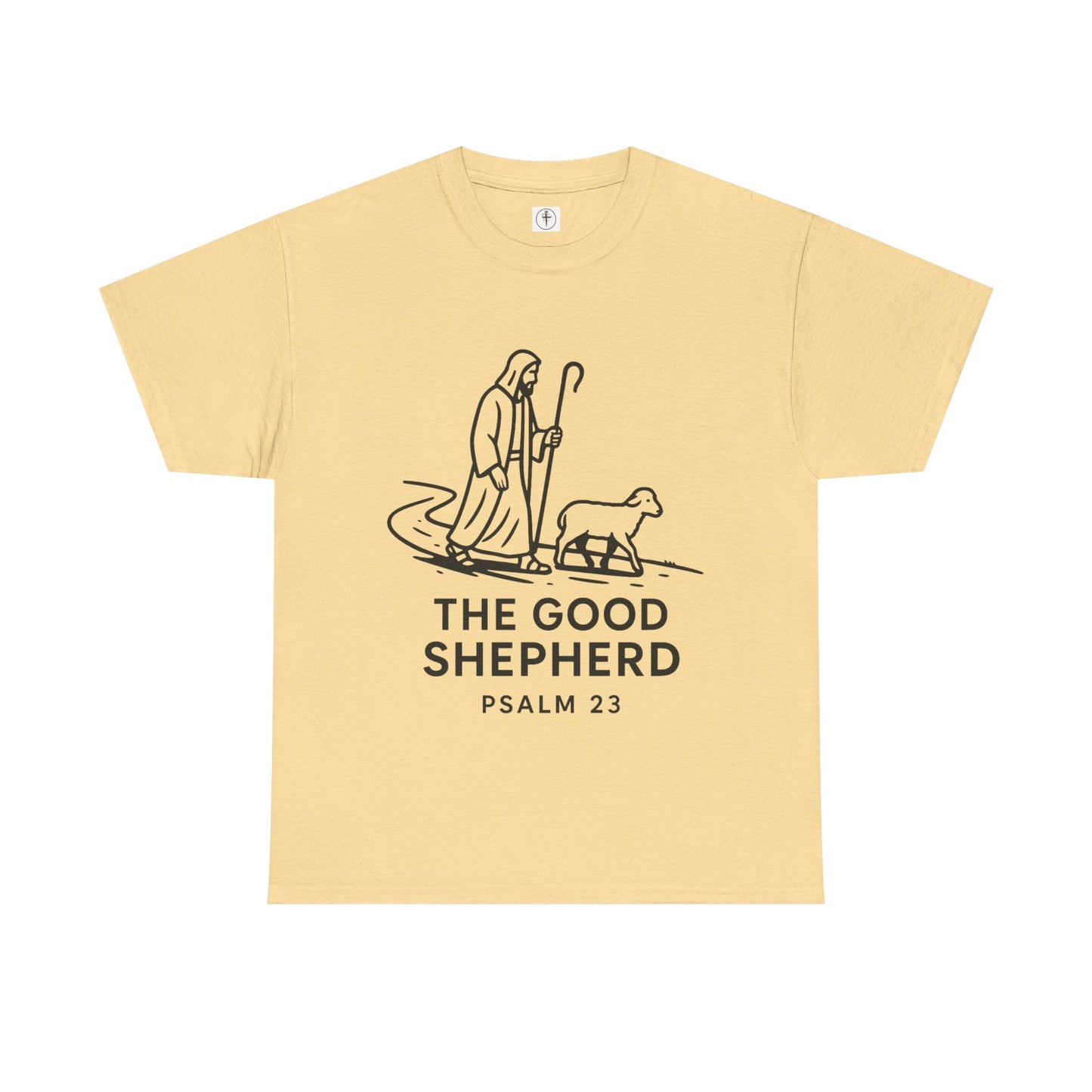 The Good Shepherd Unisex Heavy Cotton Tee - Psalm 23 Christian Graphic T-Shirt