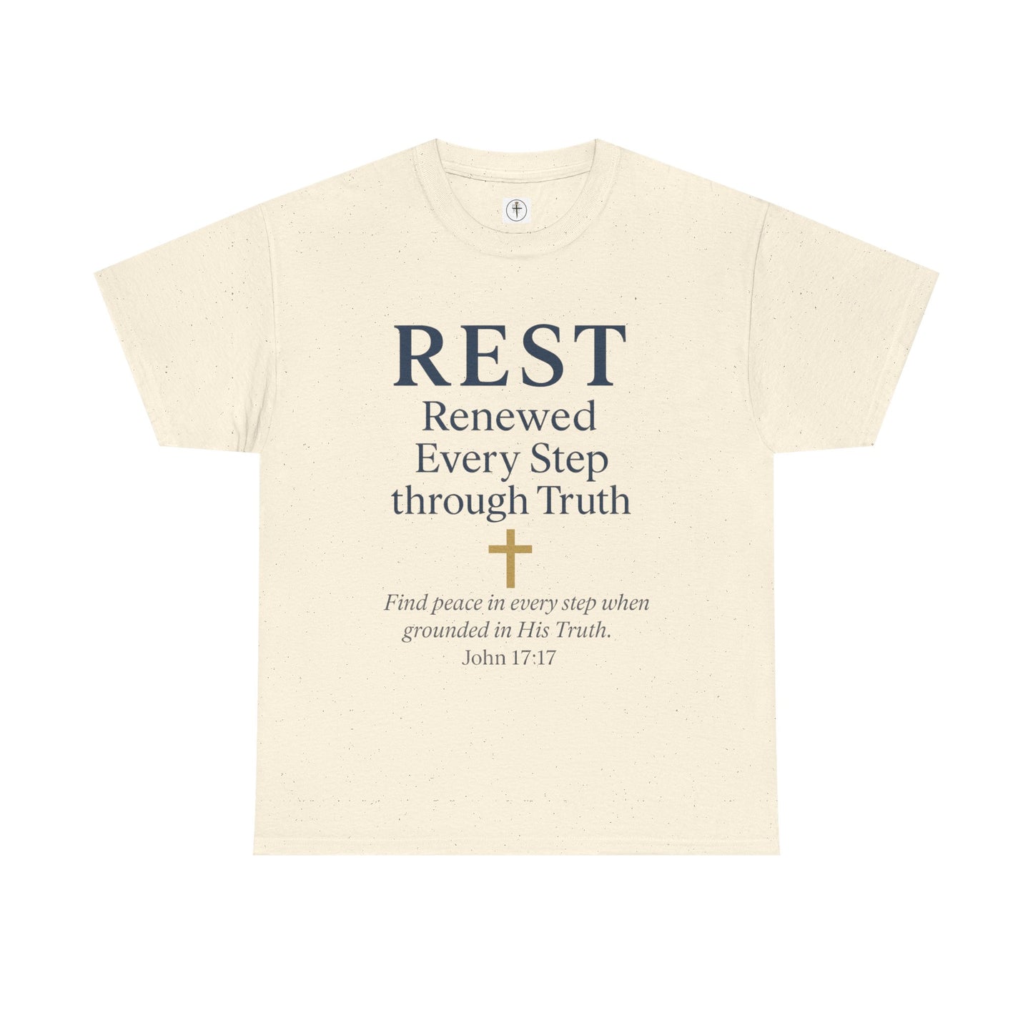 Faith-Based Comfort Tee - REST Renewed Every Step through Truth, Inspirational Gift, Relaxation Shirt, Casual Wear, Spiritual Apparel