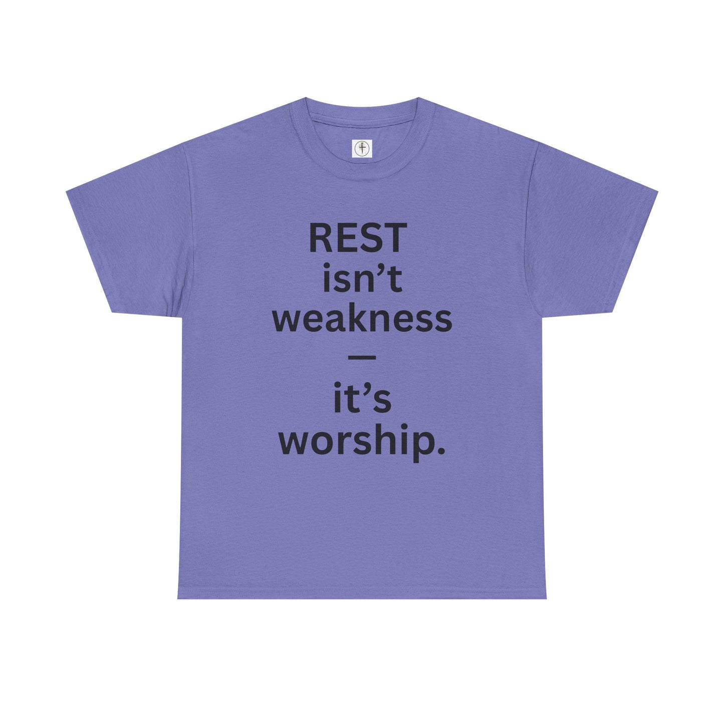Rest Is Worship Unisex Heavy Cotton Tee, Inspirational T-Shirt, Faith-Based Apparel, Christian Gift, Casual Wear, Scripture Shirt