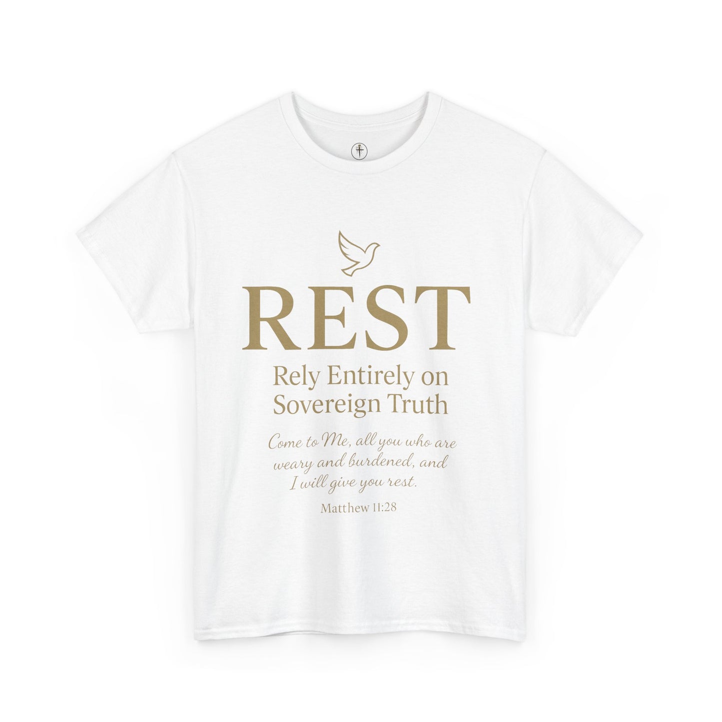 Rest Inspirational Unisex Heavy Cotton Tee, Motivational T-Shirt, Faith-Based Apparel, Christian Gift, Casual Wear, Summer Style