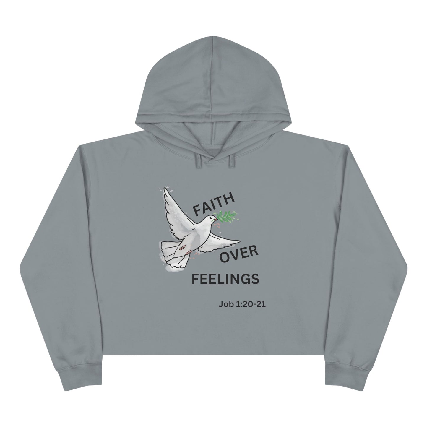 Faith Over Feelings Crop Hoodie - Inspirational Apparel for Everyday Comfort
