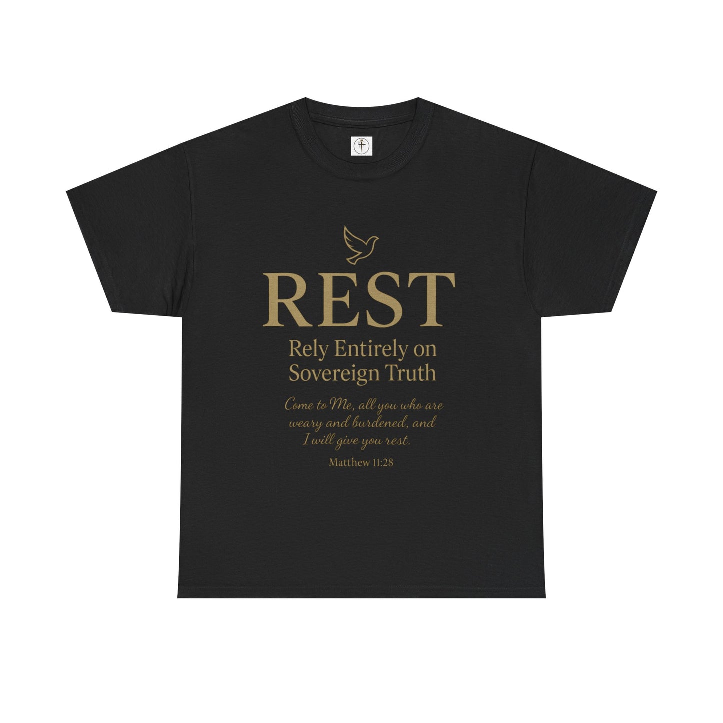 Rest Inspirational Unisex Heavy Cotton Tee, Motivational T-Shirt, Faith-Based Apparel, Christian Gift, Casual Wear, Summer Style