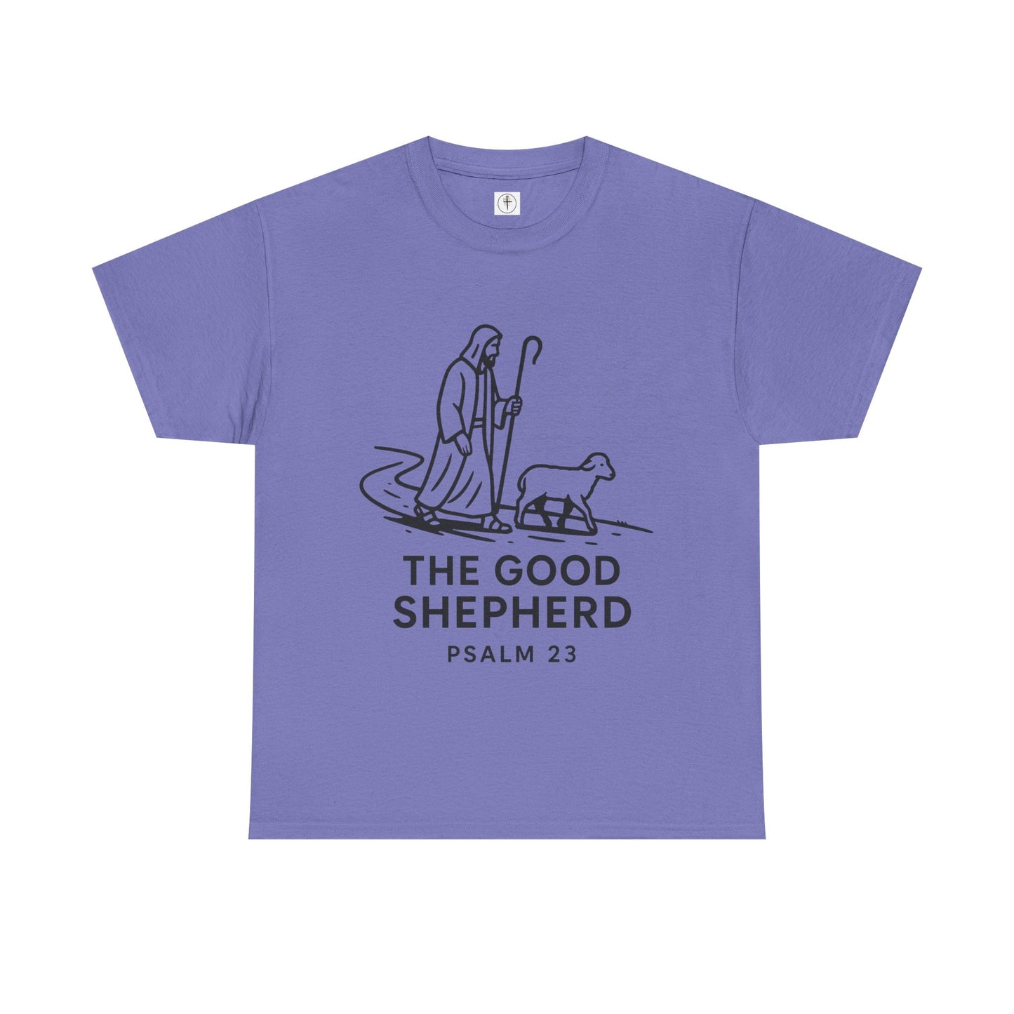 The Good Shepherd Unisex Heavy Cotton Tee - Psalm 23 Christian Graphic T-Shirt