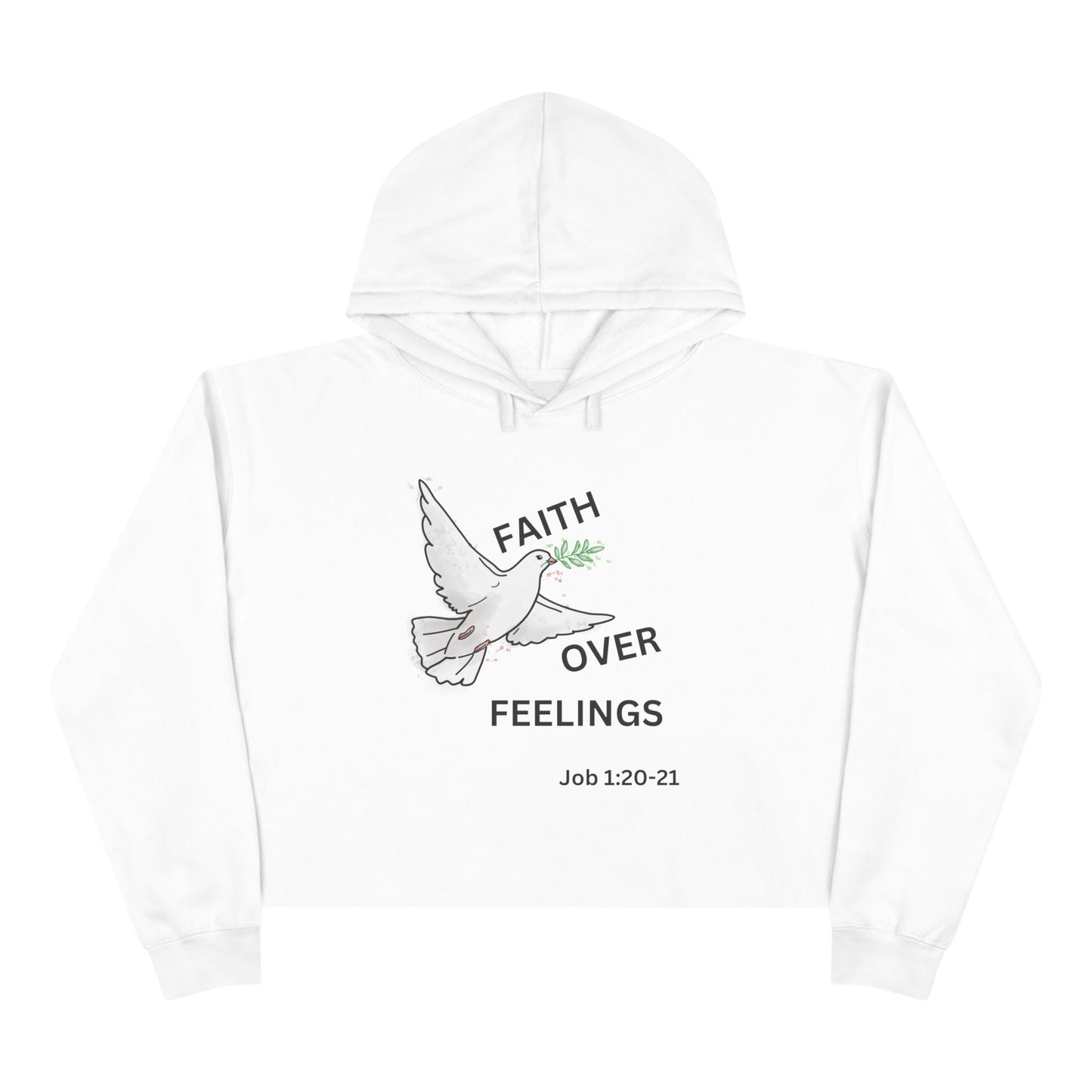 Faith Over Feelings Crop Hoodie - Inspirational Apparel for Everyday Comfort