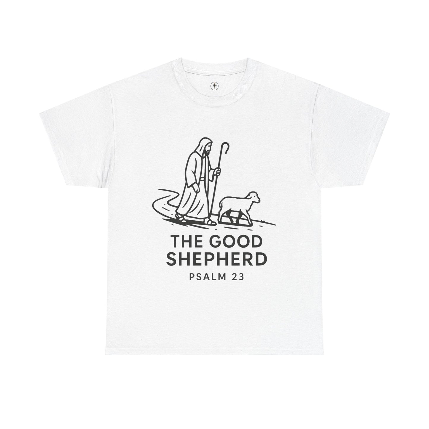 The Good Shepherd Unisex Heavy Cotton Tee - Psalm 23 Christian Graphic T-Shirt