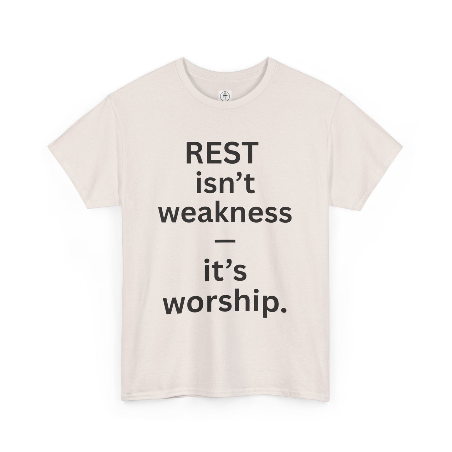 Rest Is Worship Unisex Heavy Cotton Tee, Inspirational T-Shirt, Faith-Based Apparel, Christian Gift, Casual Wear, Scripture Shirt