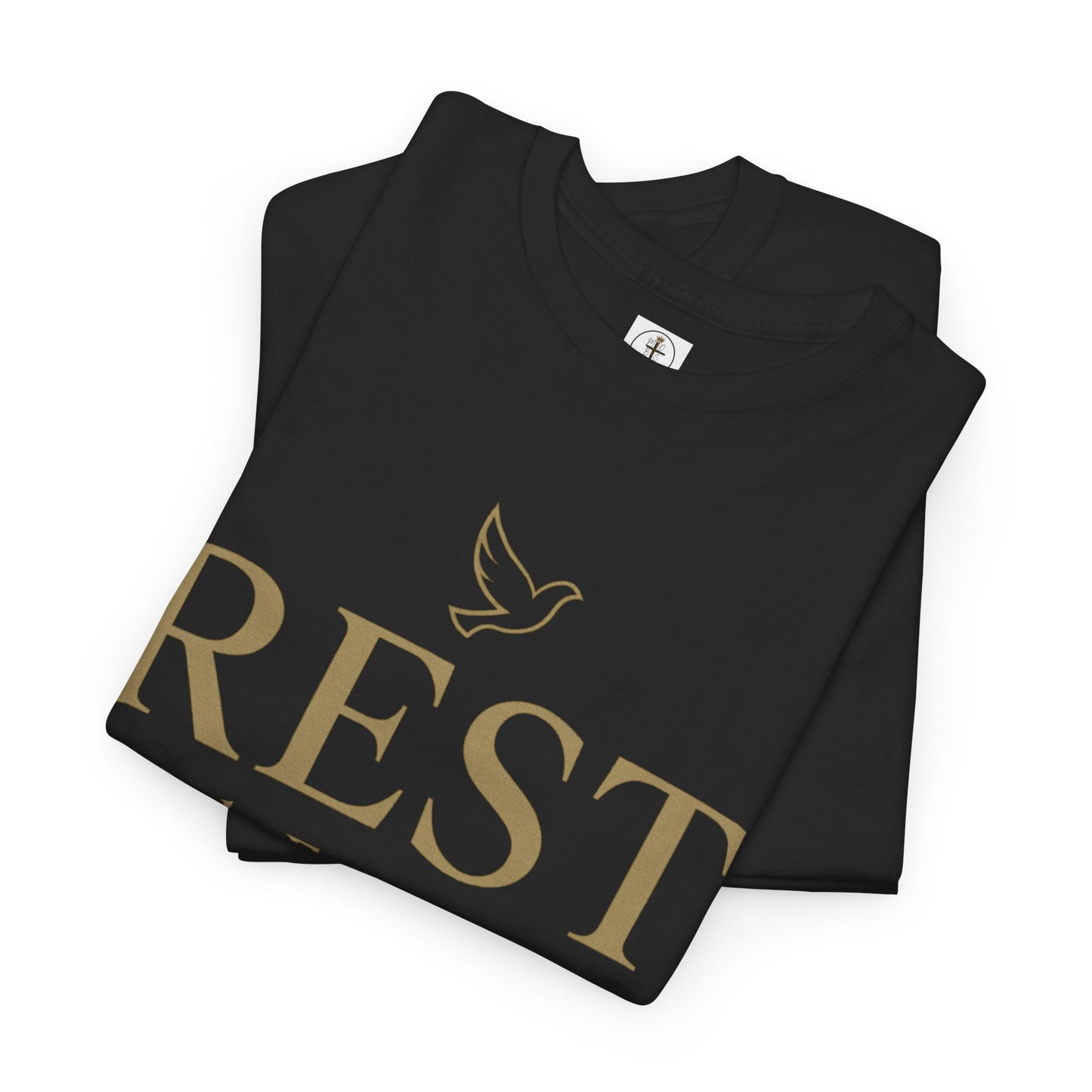 Rest Inspirational Unisex Heavy Cotton Tee, Motivational T-Shirt, Faith-Based Apparel, Christian Gift, Casual Wear, Summer Style