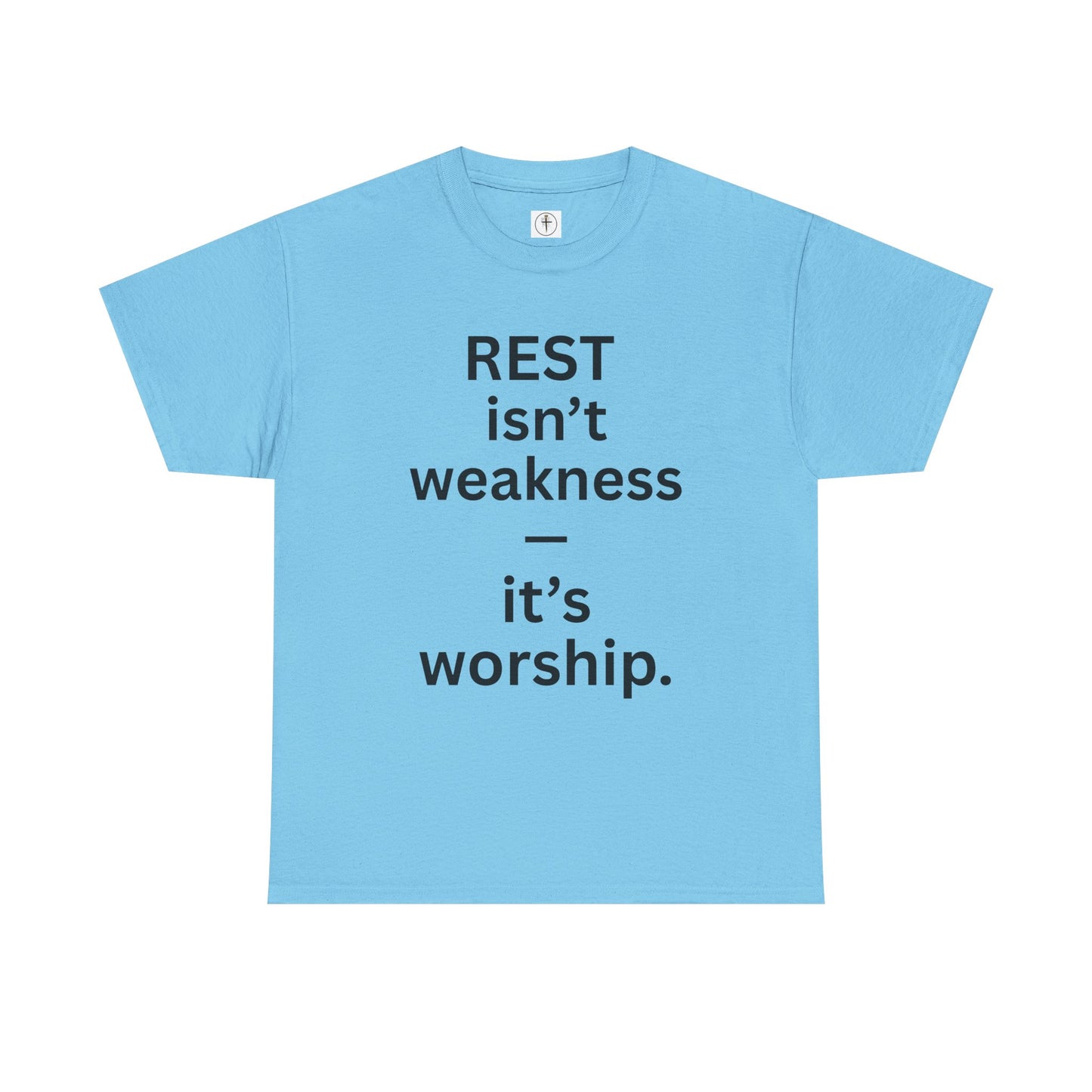 Rest Is Worship Unisex Heavy Cotton Tee, Inspirational T-Shirt, Faith-Based Apparel, Christian Gift, Casual Wear, Scripture Shirt