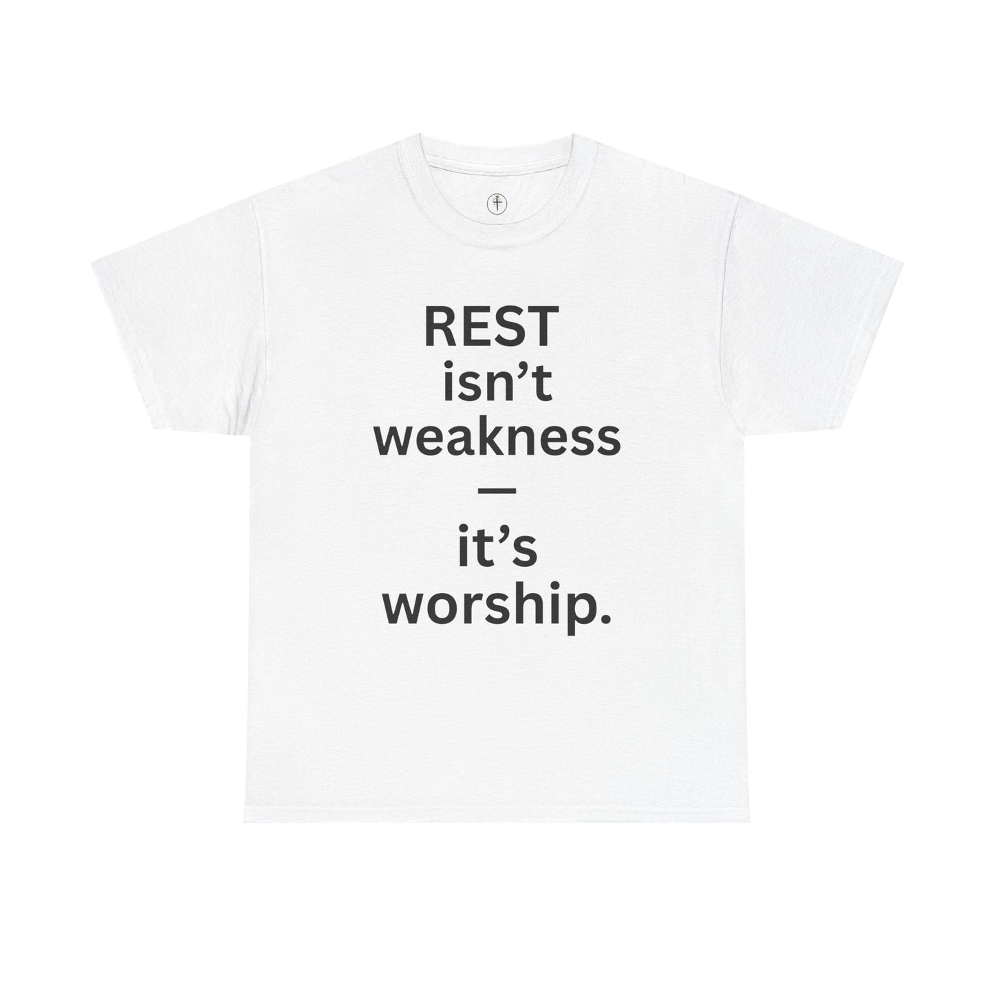Rest Is Worship Unisex Heavy Cotton Tee, Inspirational T-Shirt, Faith-Based Apparel, Christian Gift, Casual Wear, Scripture Shirt