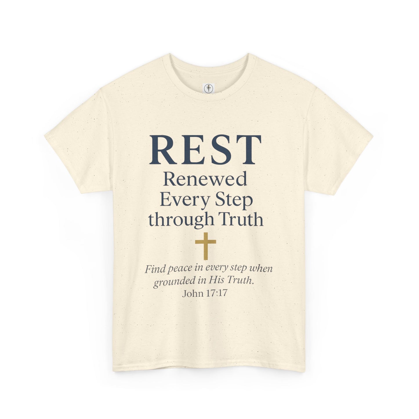 Faith-Based Comfort Tee - REST Renewed Every Step through Truth, Inspirational Gift, Relaxation Shirt, Casual Wear, Spiritual Apparel