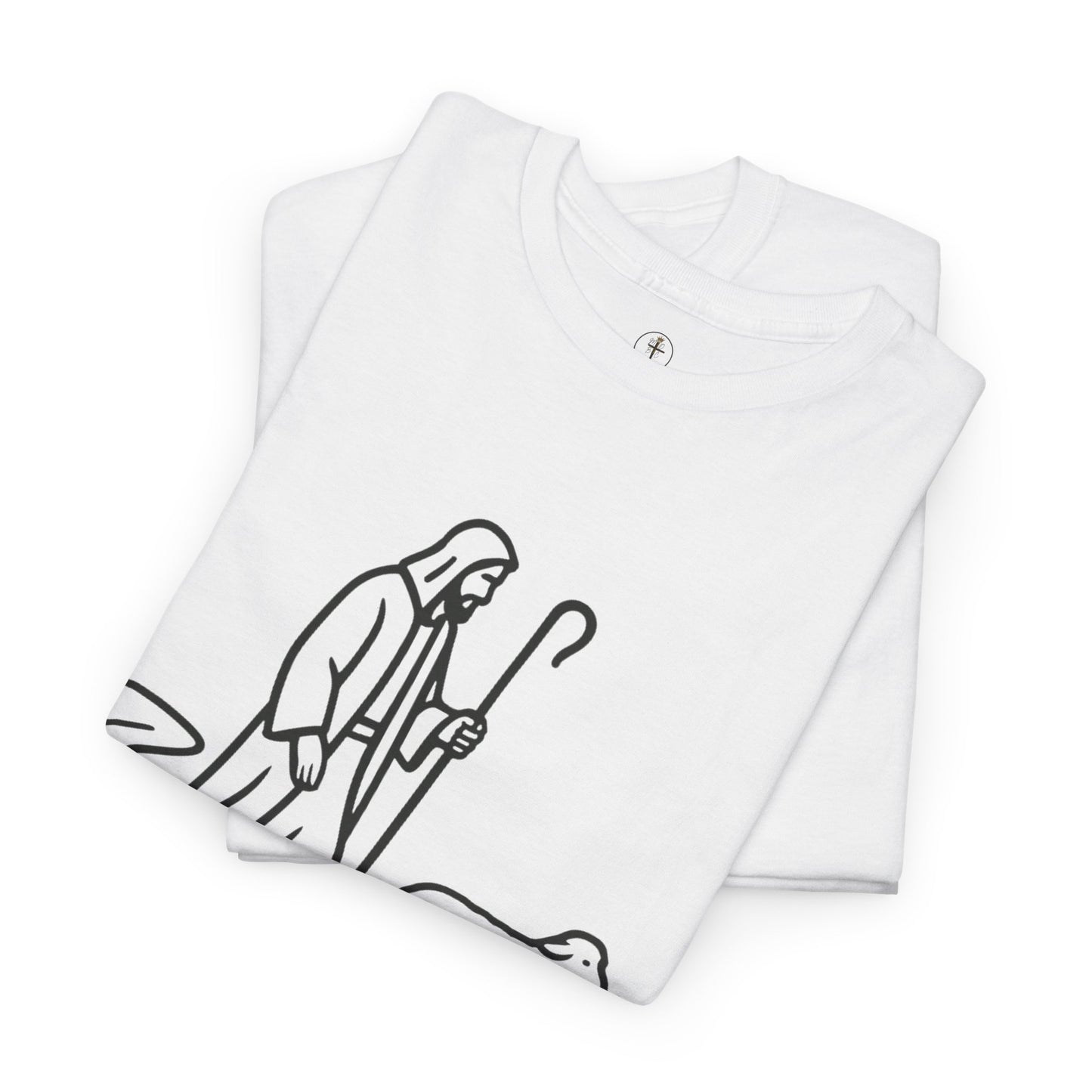The Good Shepherd Unisex Heavy Cotton Tee - Psalm 23 Christian Graphic T-Shirt