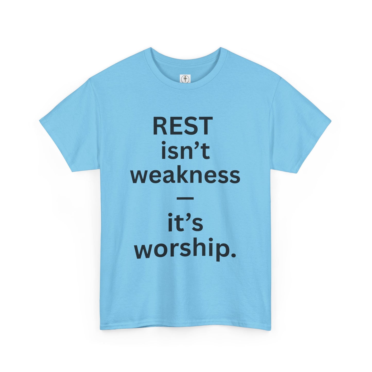 Rest Is Worship Unisex Heavy Cotton Tee, Inspirational T-Shirt, Faith-Based Apparel, Christian Gift, Casual Wear, Scripture Shirt