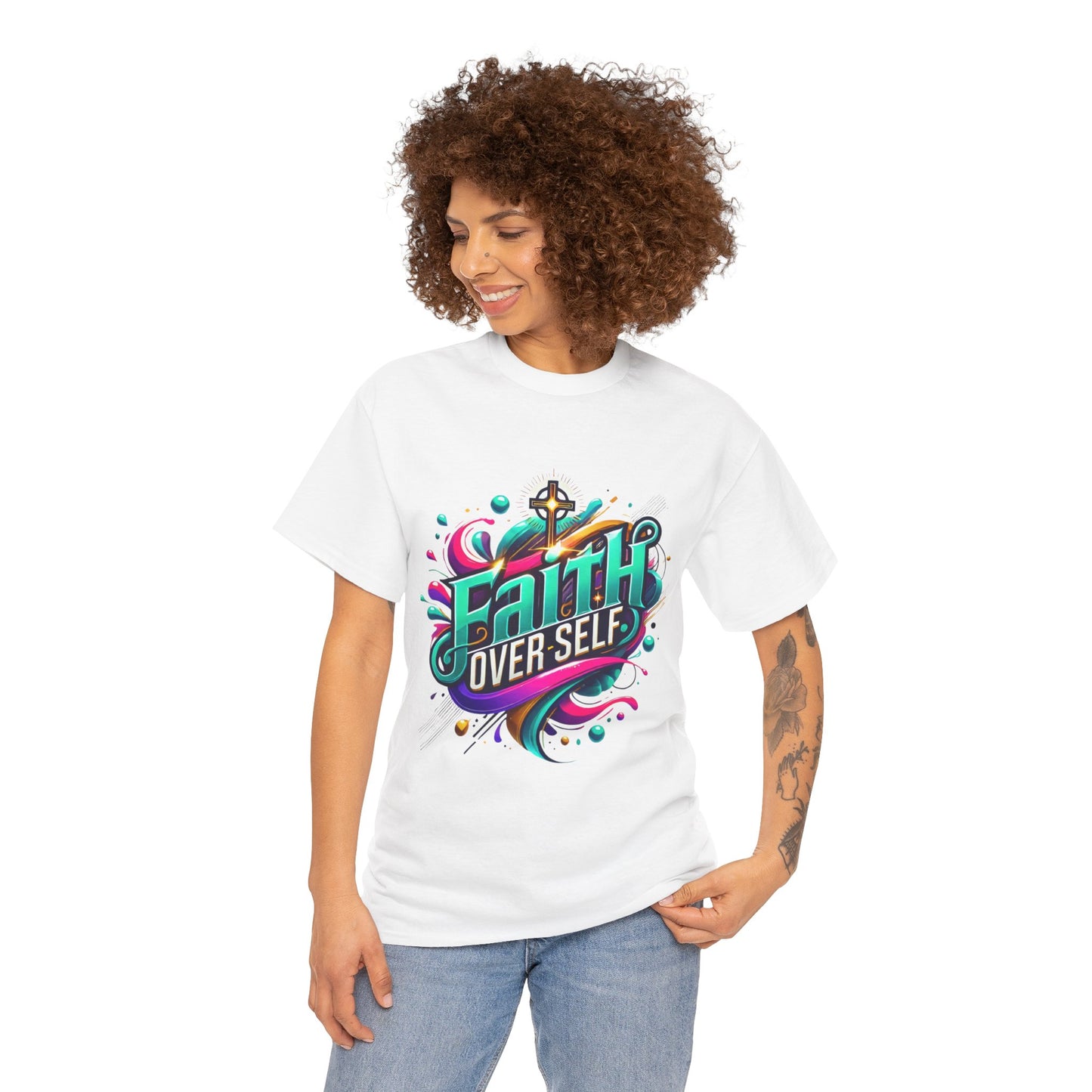 Faith Over Self T-Shirt — Inspirational Christian Tee