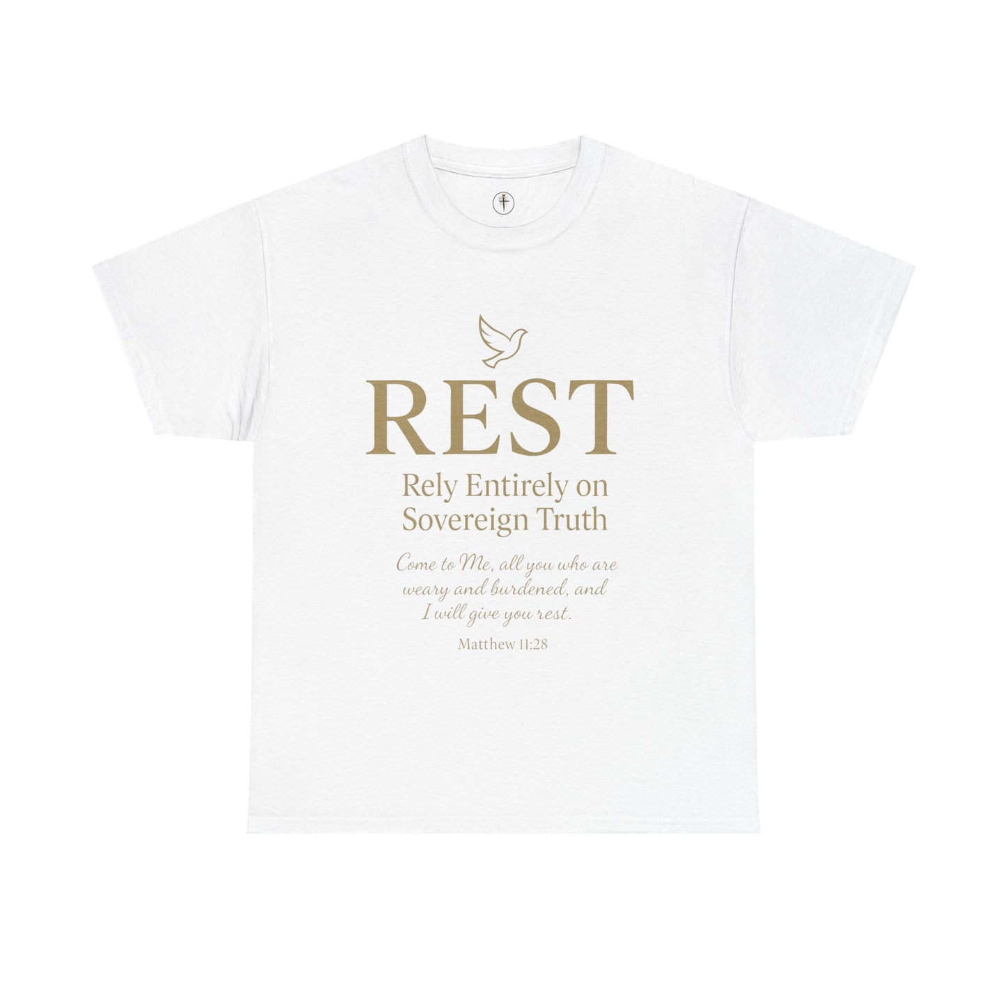 Rest Inspirational Unisex Heavy Cotton Tee, Motivational T-Shirt, Faith-Based Apparel, Christian Gift, Casual Wear, Summer Style