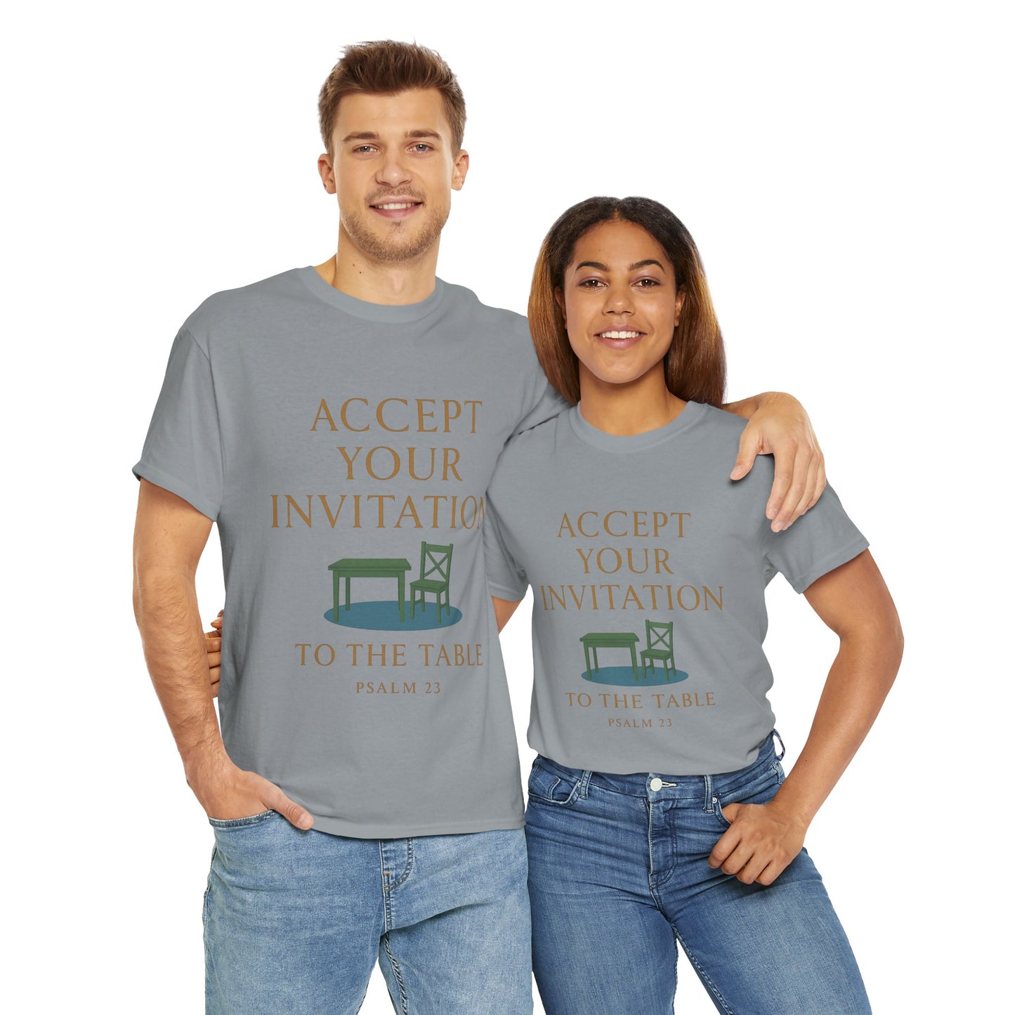 Inviting Psalm 23 Unisex Heavy Cotton Tee