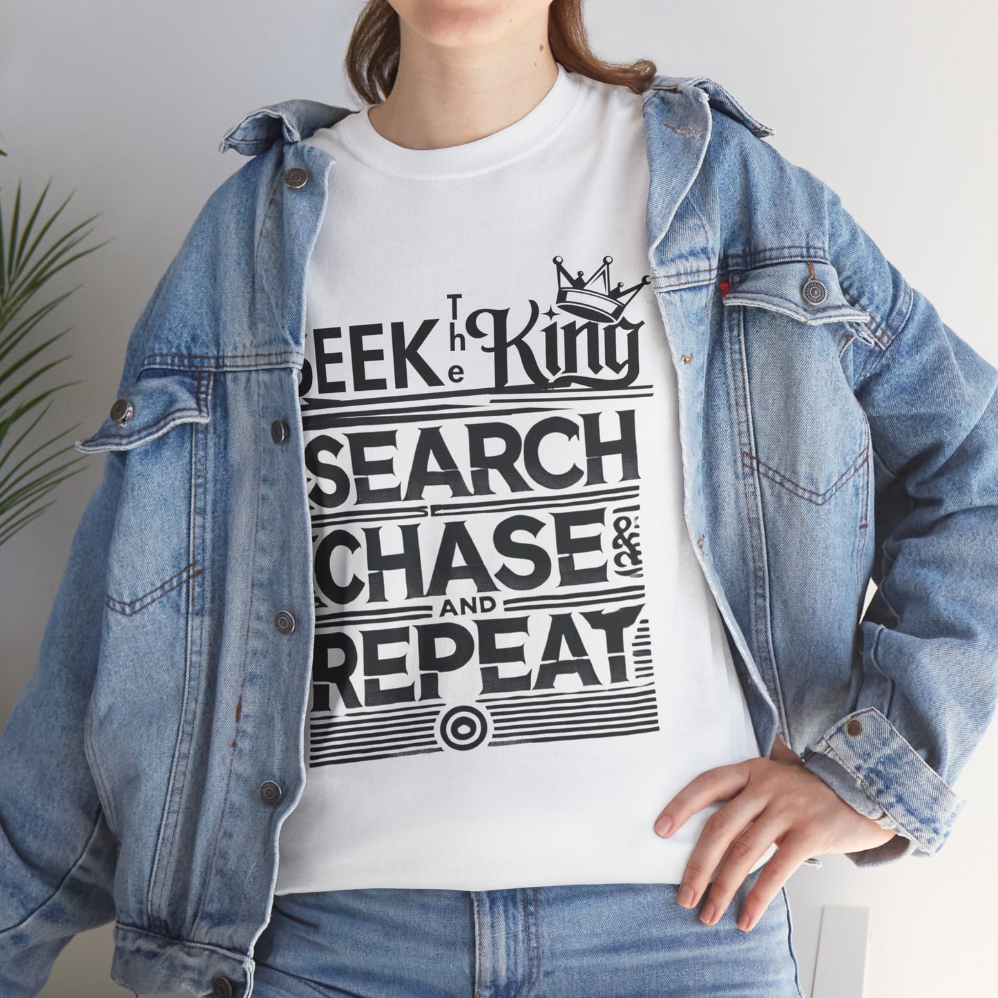 Unisex Heavy Cotton Tee - 'Seek the King' Graphic Tee for Ambitious Souls