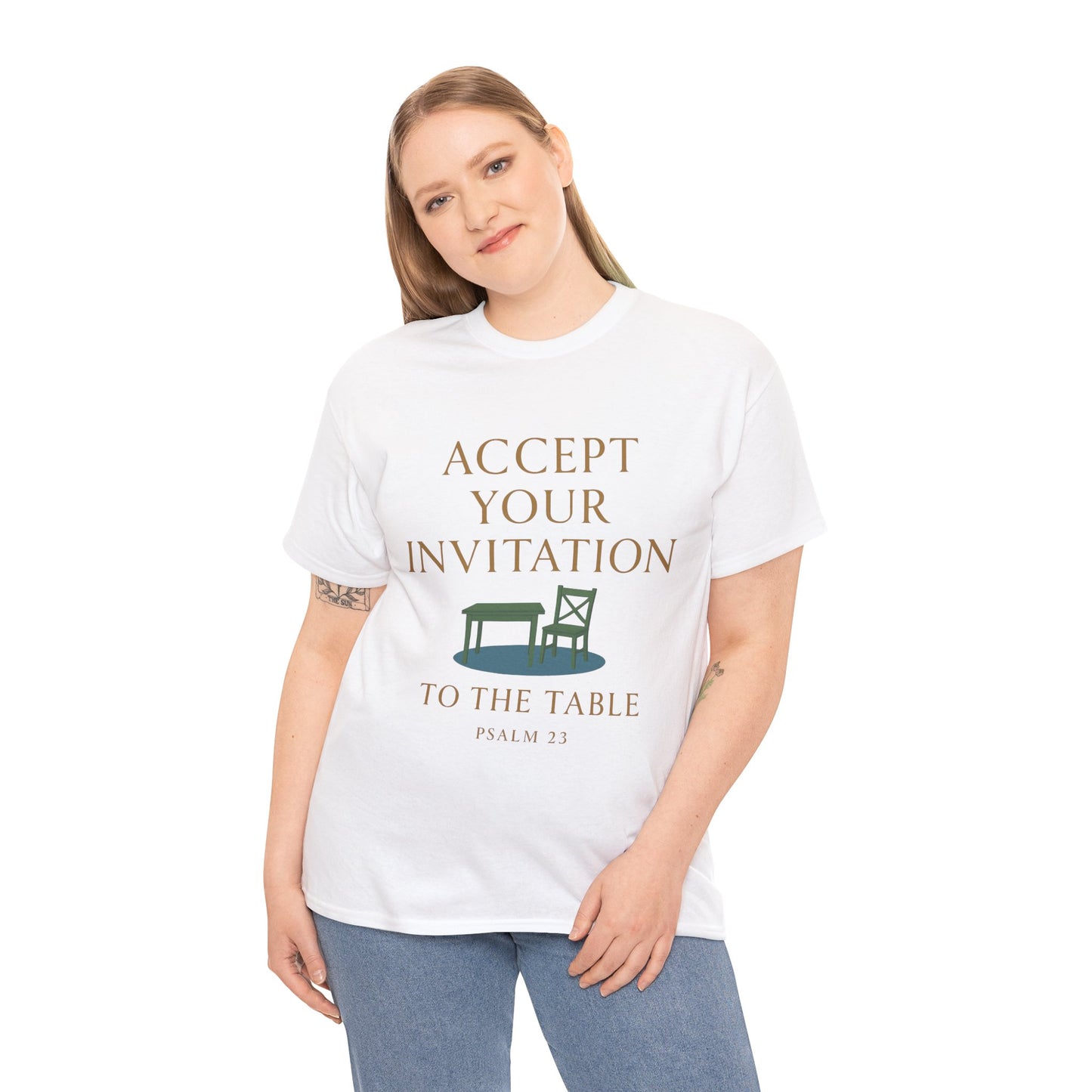 Inviting Psalm 23 Unisex Heavy Cotton Tee