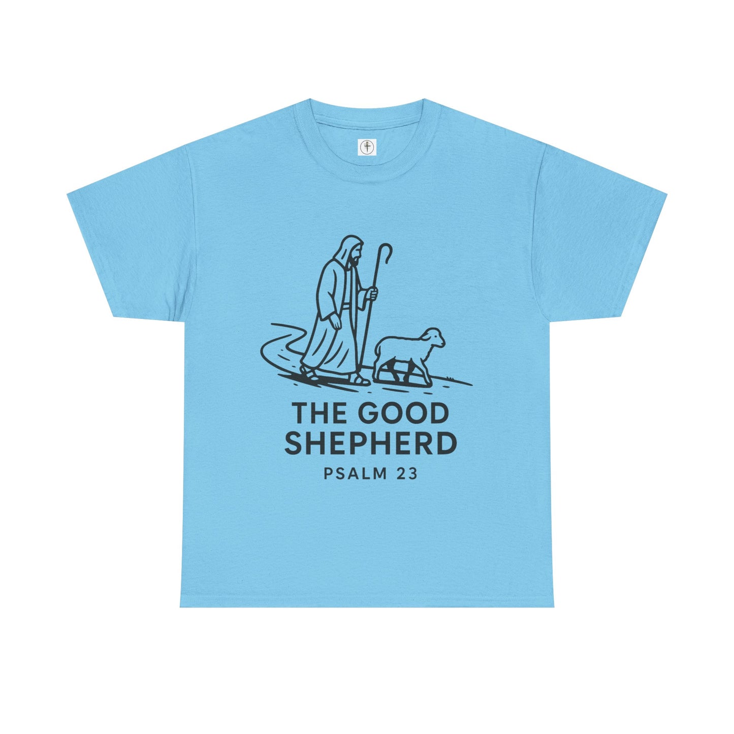 The Good Shepherd Unisex Heavy Cotton Tee - Psalm 23 Christian Graphic T-Shirt