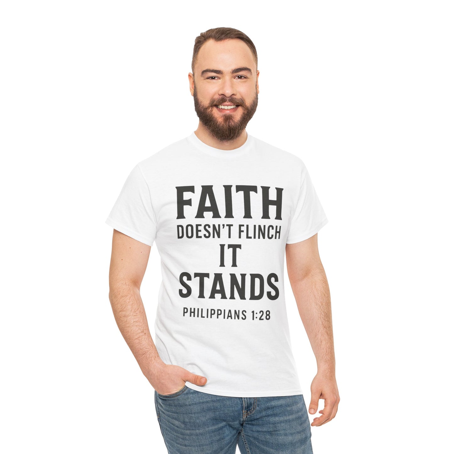 Faith Doesn't Flinch Unisex Heavy Cotton Tee