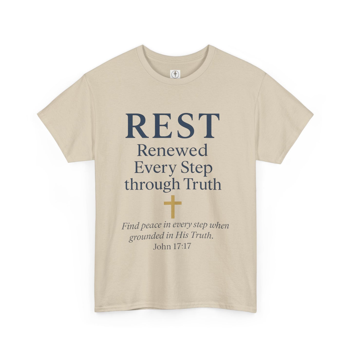 Faith-Based Comfort Tee - REST Renewed Every Step through Truth, Inspirational Gift, Relaxation Shirt, Casual Wear, Spiritual Apparel