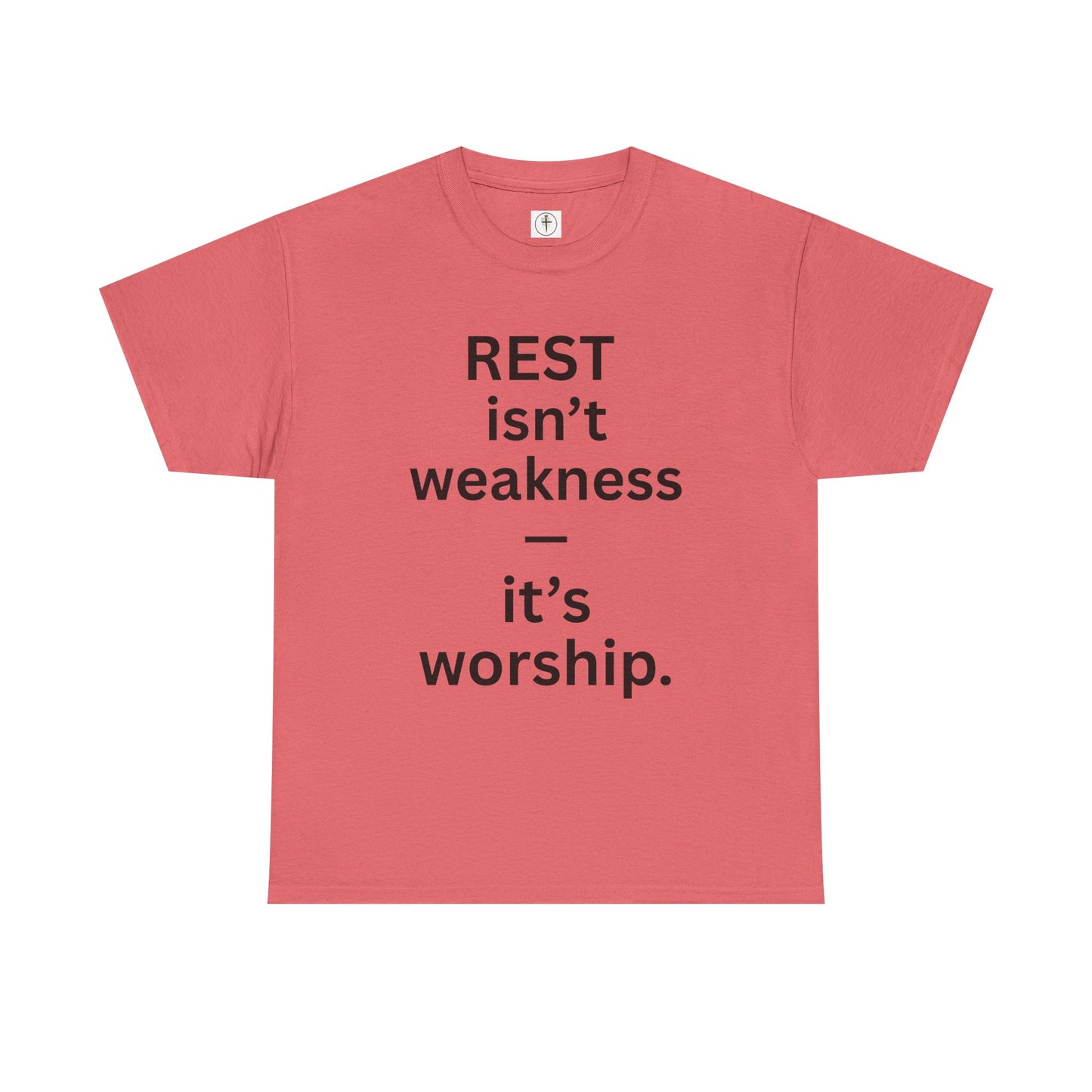 Rest Is Worship Unisex Heavy Cotton Tee, Inspirational T-Shirt, Faith-Based Apparel, Christian Gift, Casual Wear, Scripture Shirt