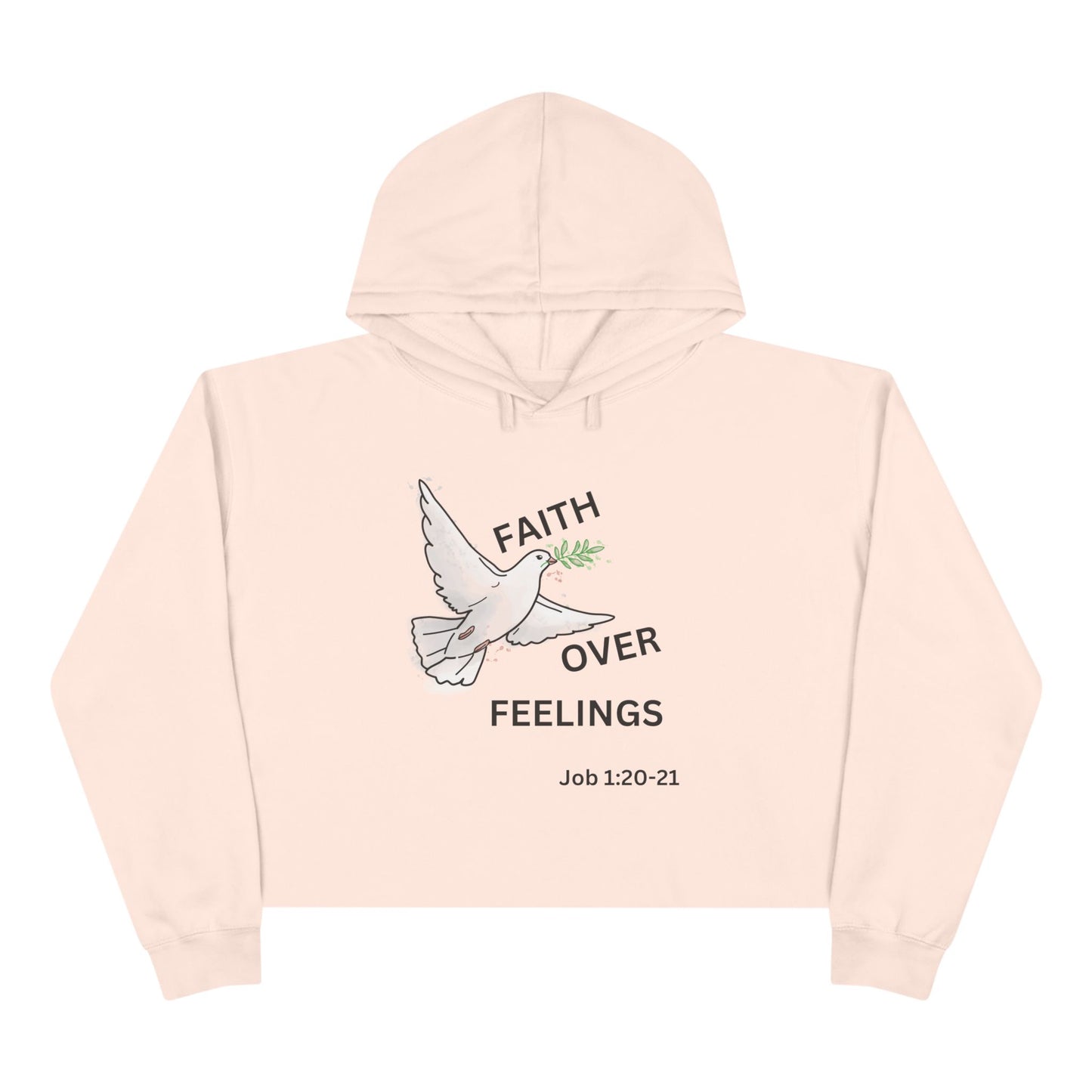 Faith Over Feelings Crop Hoodie - Inspirational Apparel for Everyday Comfort