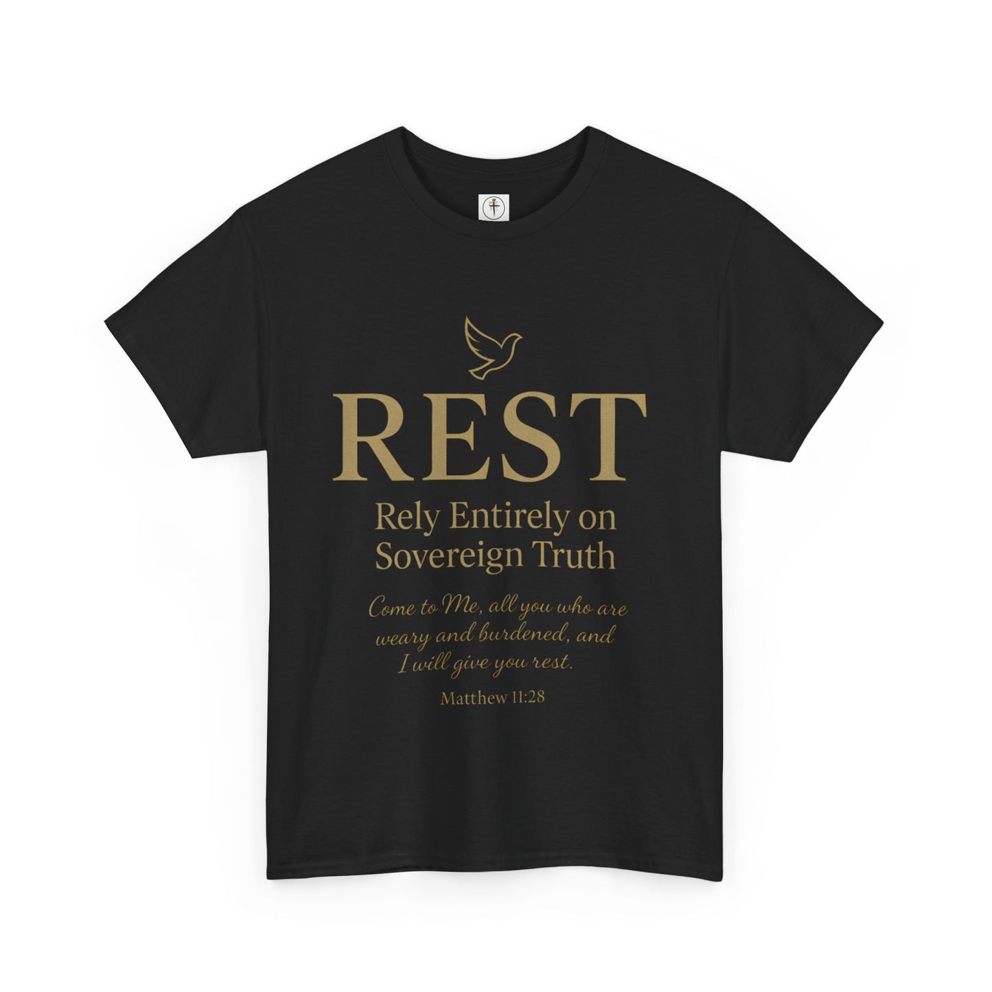 Rest Inspirational Unisex Heavy Cotton Tee, Motivational T-Shirt, Faith-Based Apparel, Christian Gift, Casual Wear, Summer Style